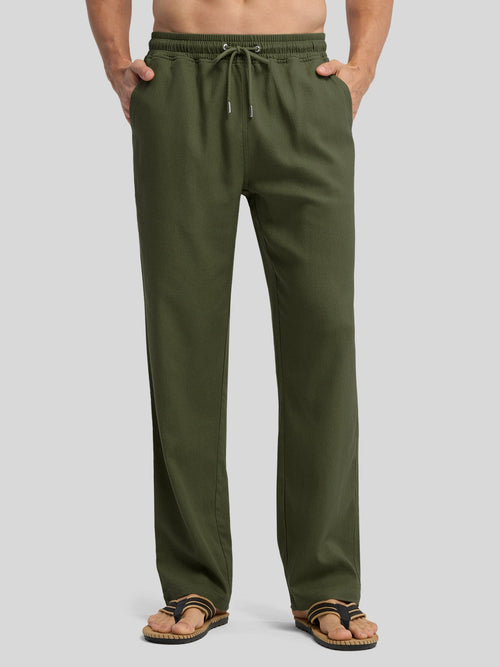 Men's Casual Linen Drawstring Pants