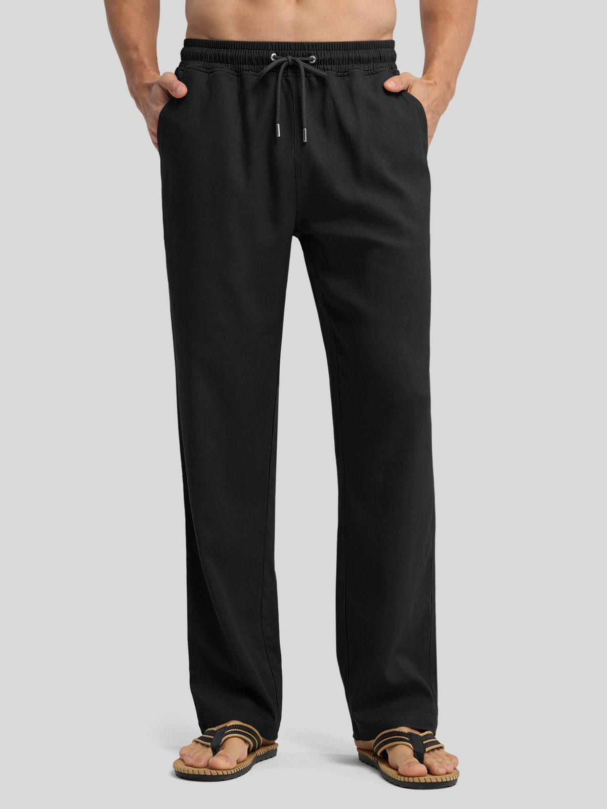Men's Casual Linen Drawstring Pants