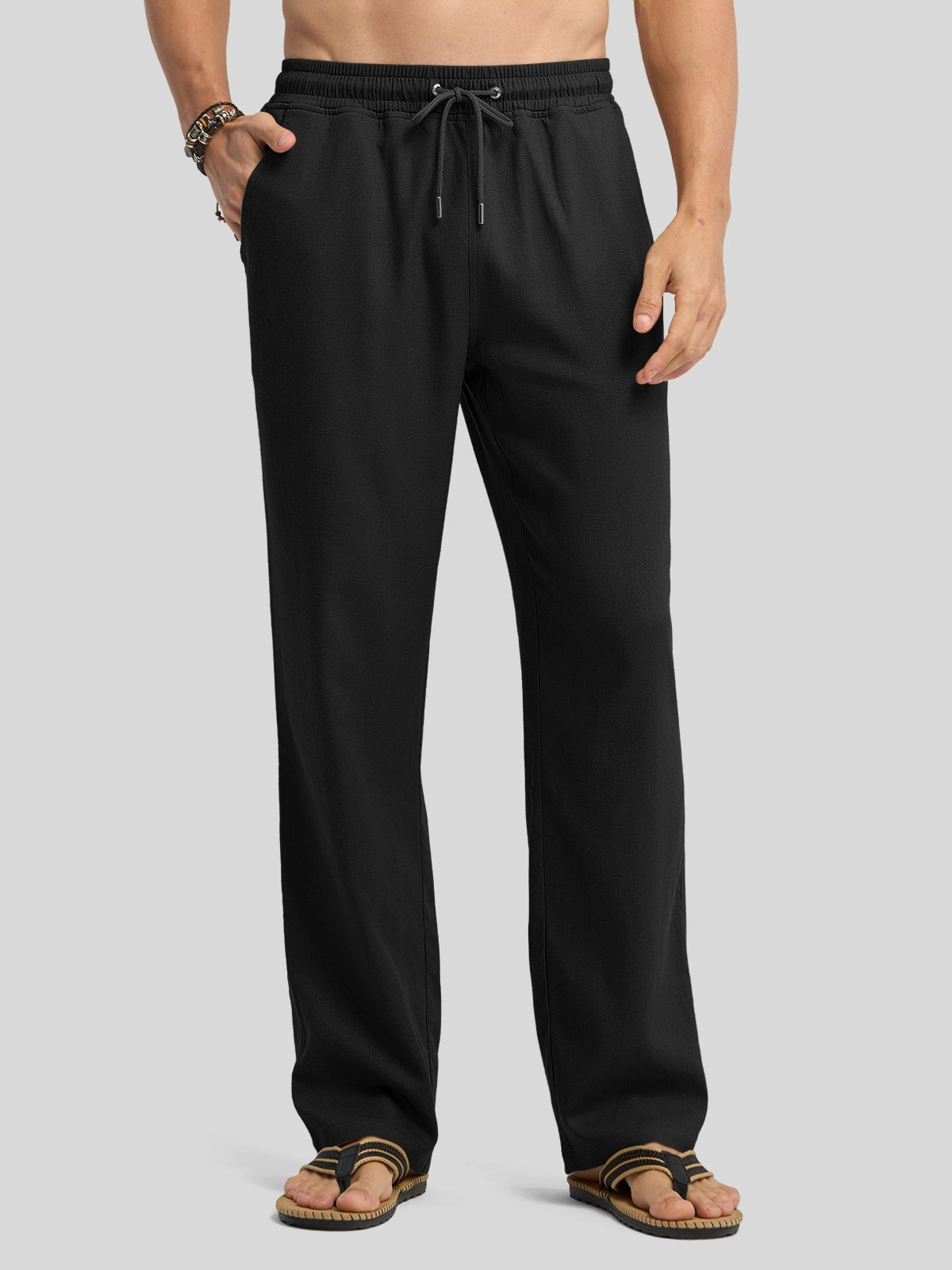 Men's Casual Linen Drawstring Pants