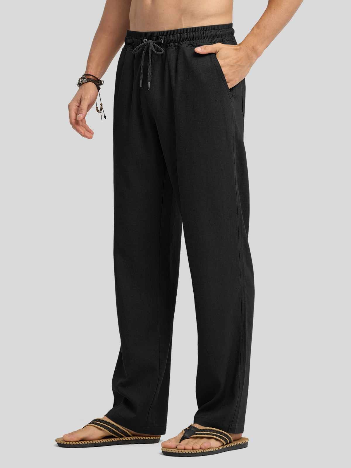 Men's Casual Linen Drawstring Pants