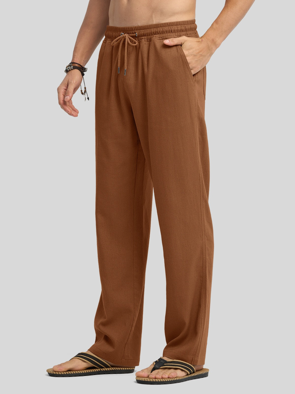 Men's Casual Linen Drawstring Pants