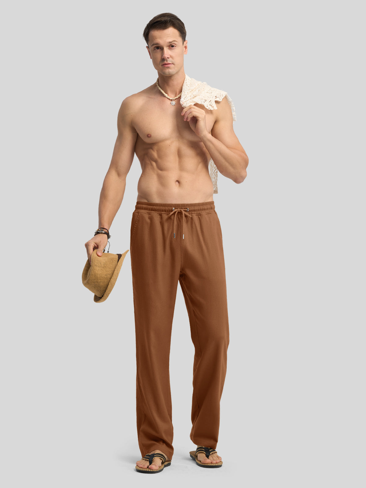 Men's Casual Linen Drawstring Pants