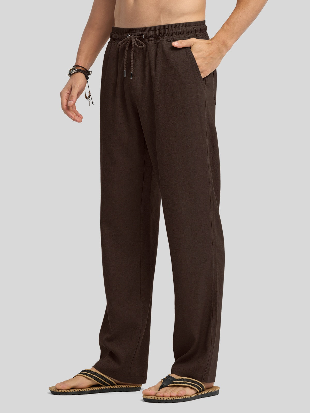 Men's Casual Linen Drawstring Pants
