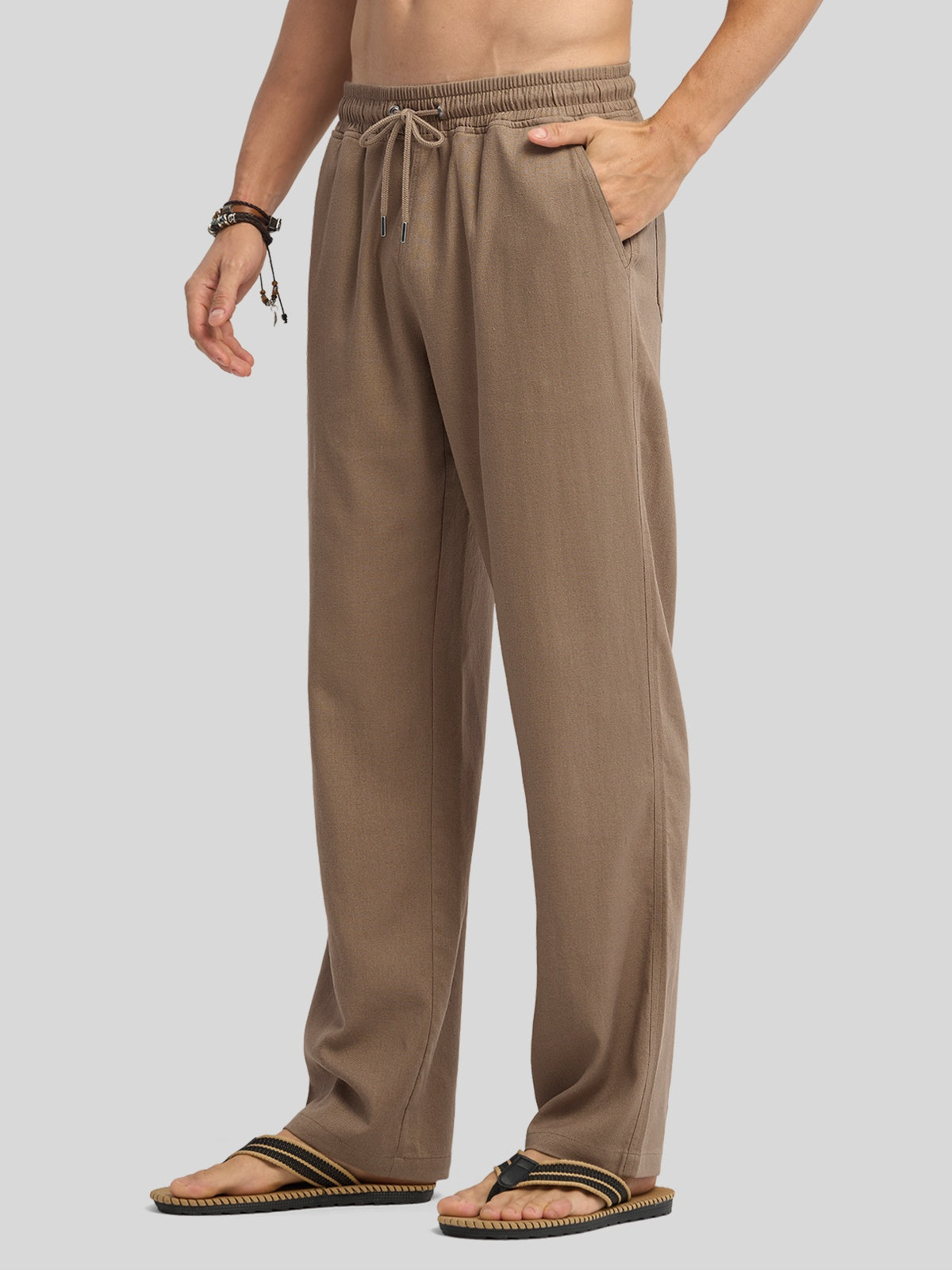 Men's Casual Linen Drawstring Pants