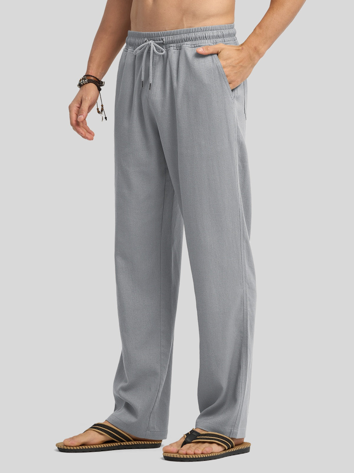 Men's Casual Linen Drawstring Pants