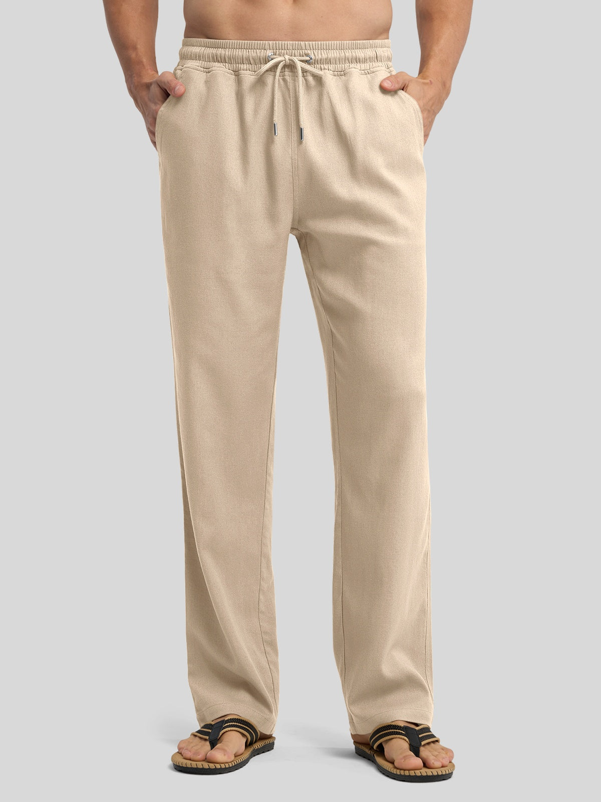 Men's Casual Linen Drawstring Pants
