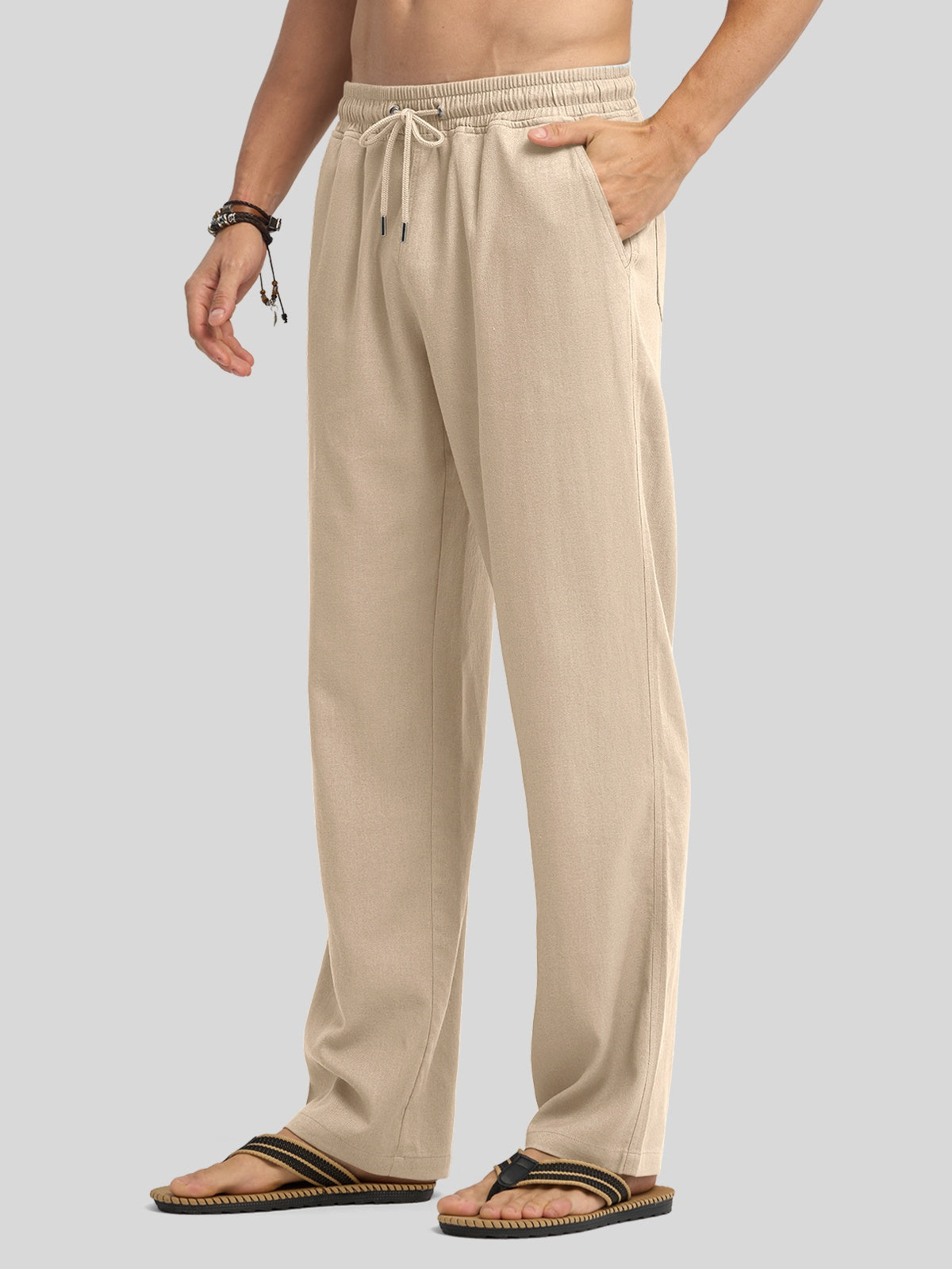 Men's Casual Linen Drawstring Pants
