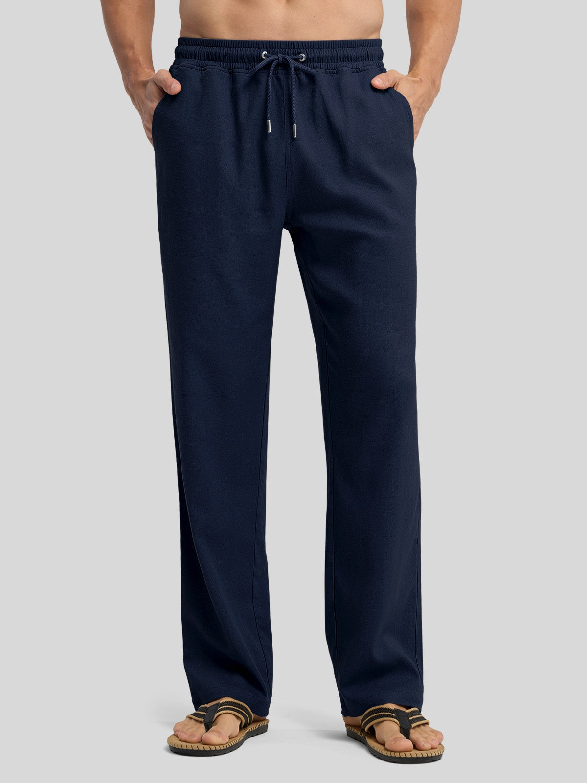 Men's Casual Linen Drawstring Pants