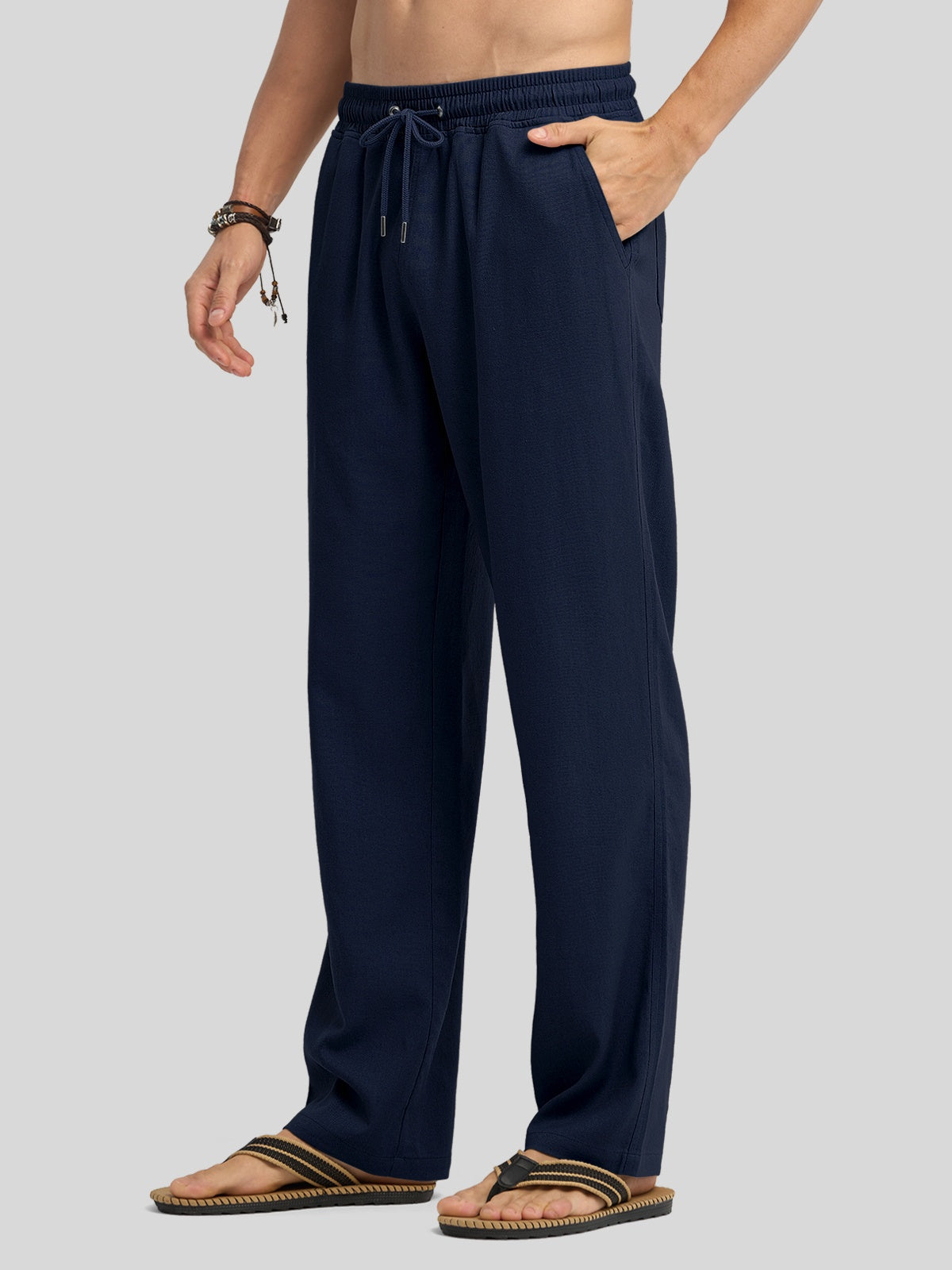 Men's Casual Linen Drawstring Pants