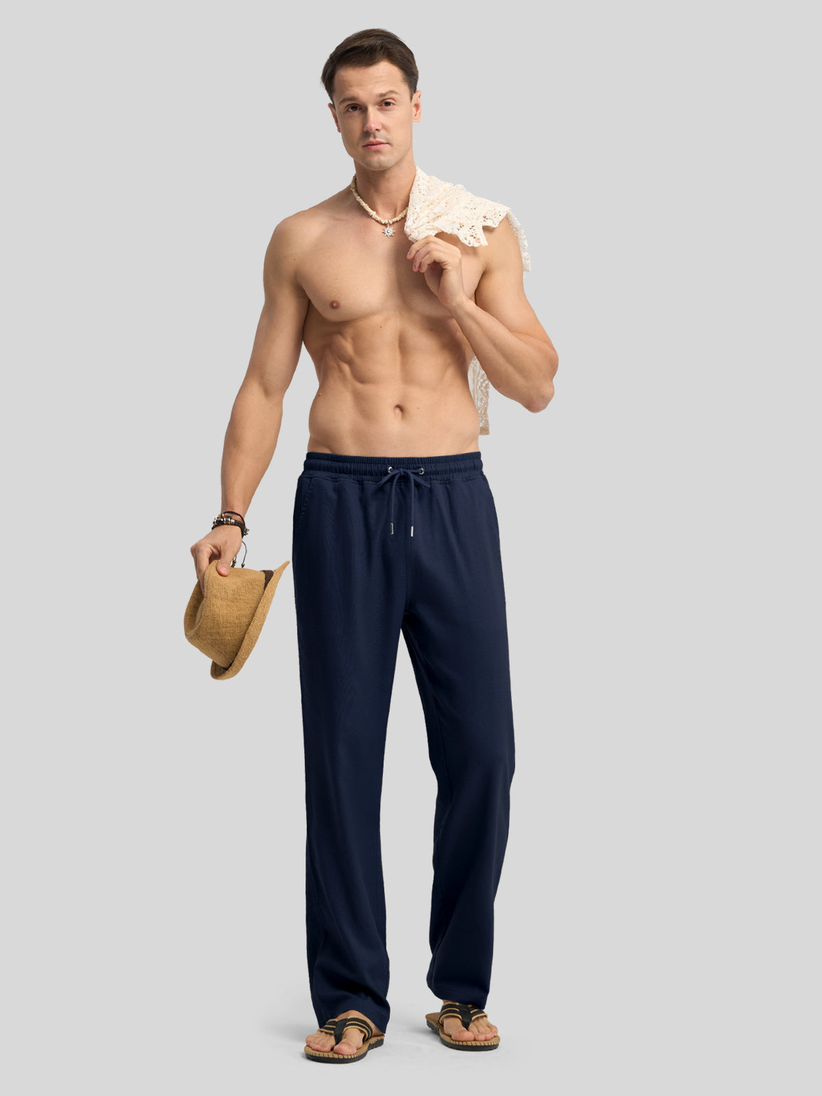 Men's Casual Linen Drawstring Pants