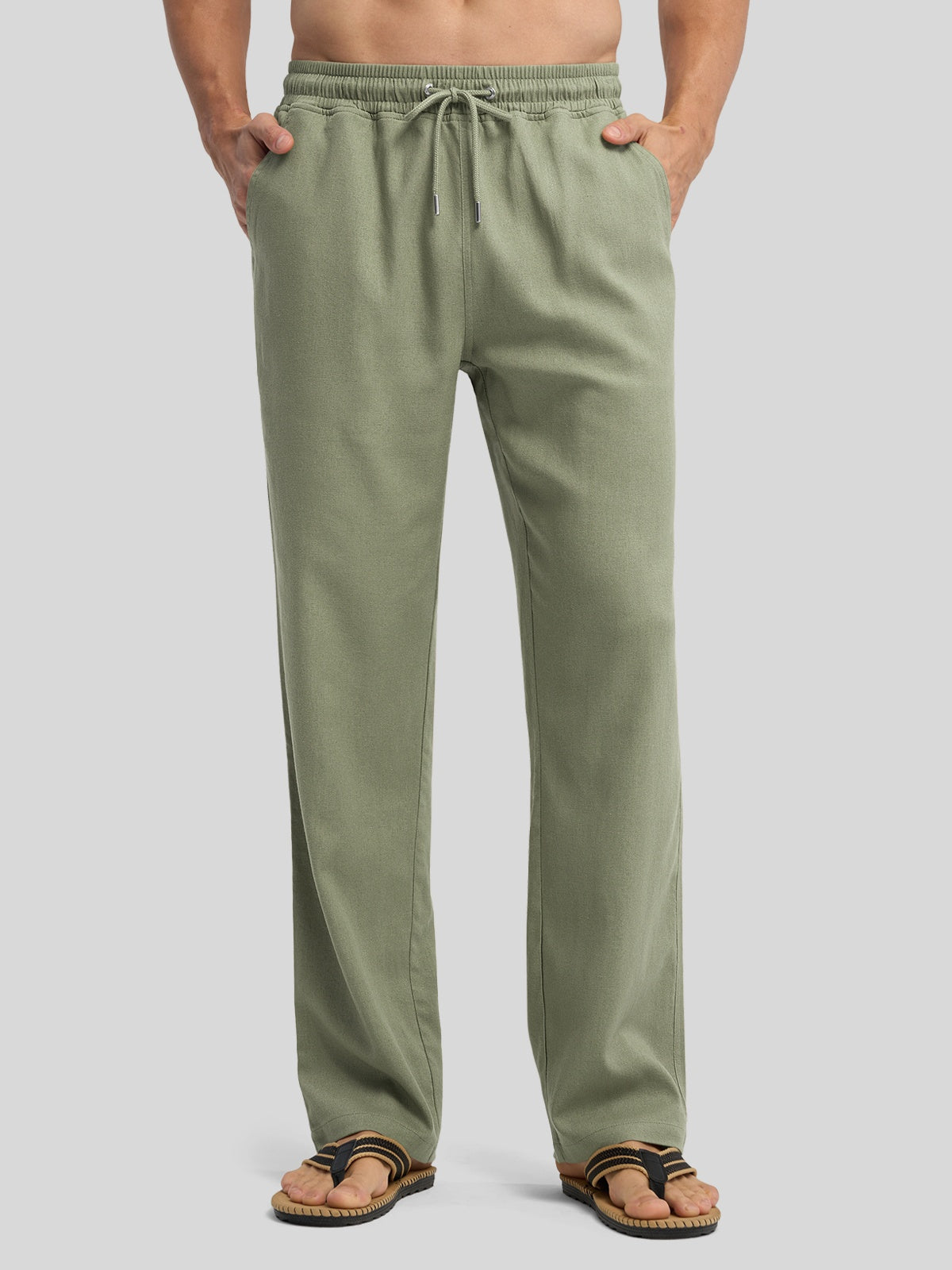 Men's Casual Linen Drawstring Pants