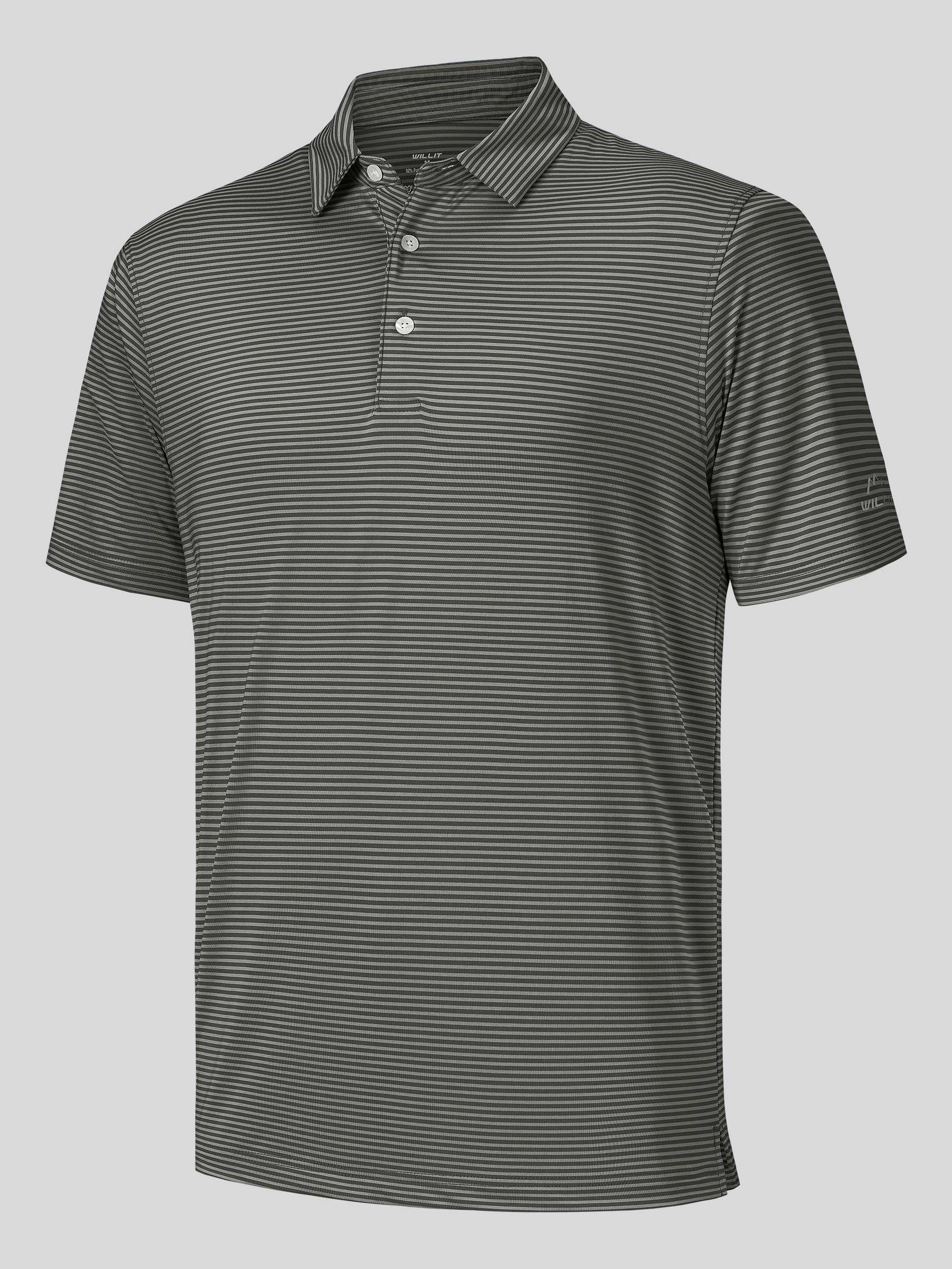Men's Casual Striped Golf Polo Shirts