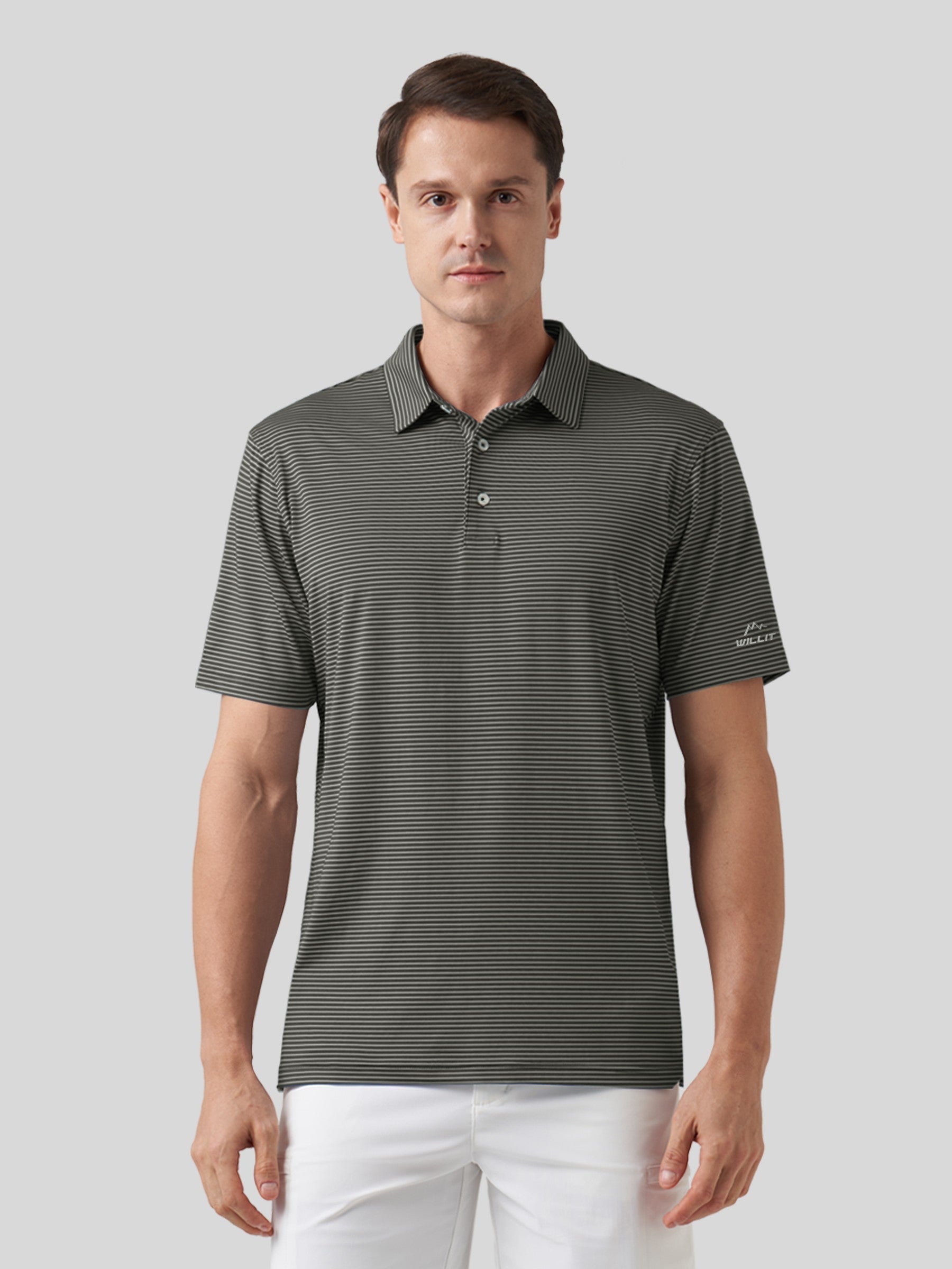 Men's Casual Striped Golf Polo Shirts