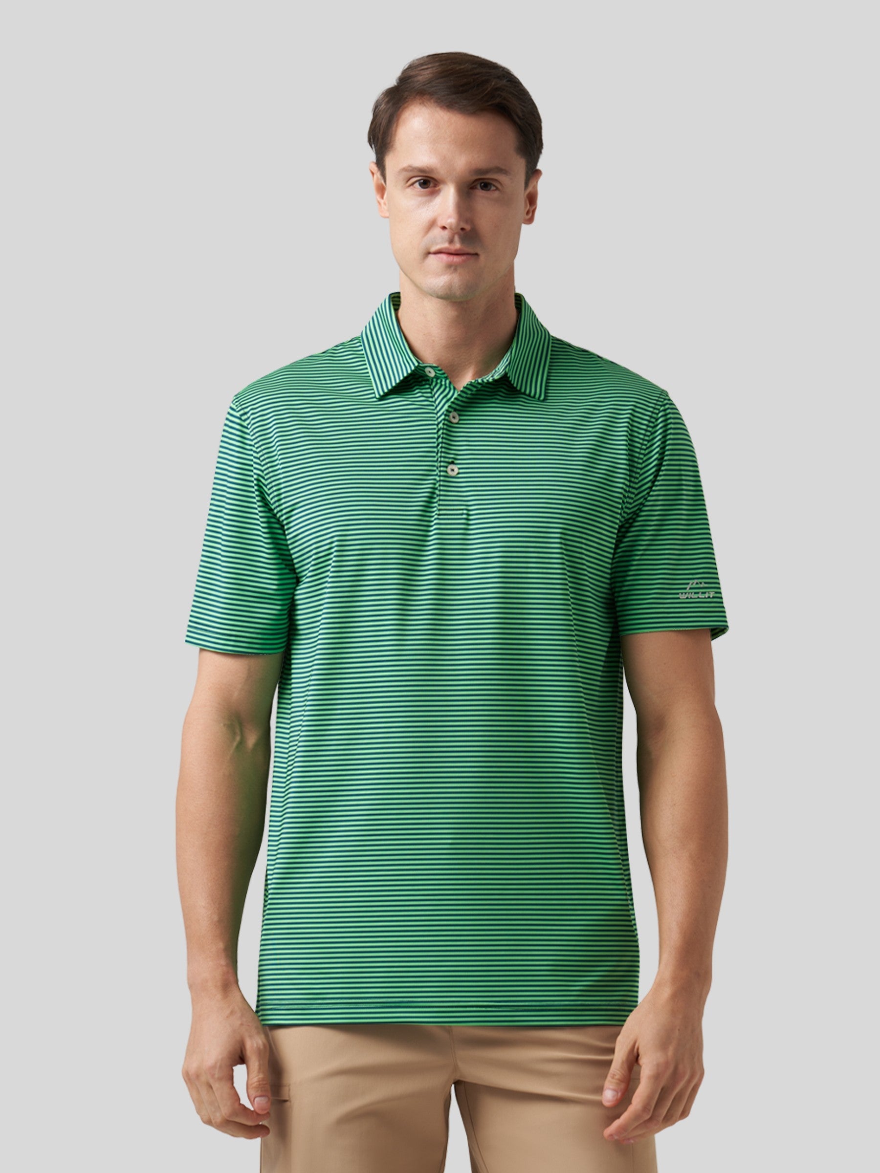 Men's Casual Striped Golf Polo Shirts