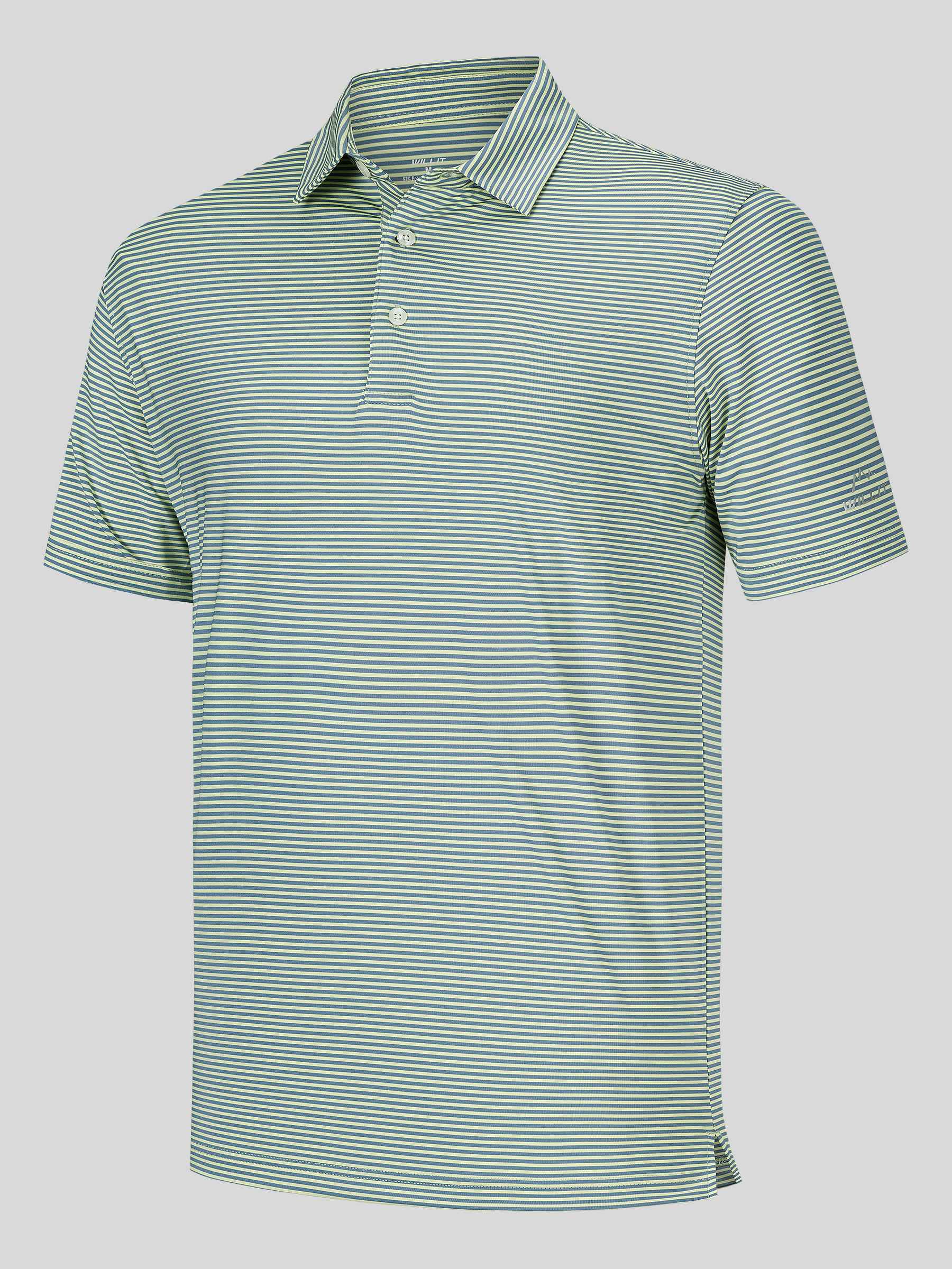 Men's Casual Striped Golf Polo Shirts