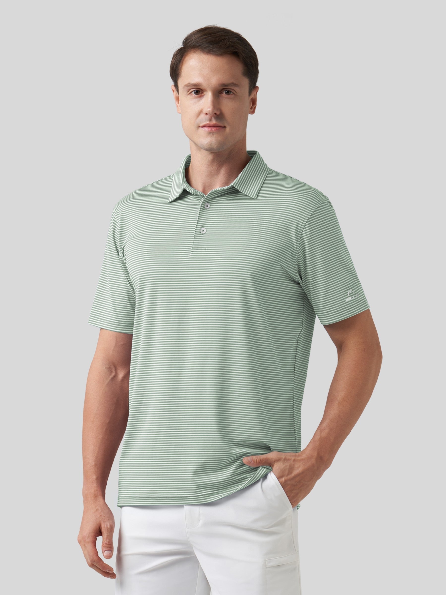 Men's Casual Striped Golf Polo Shirts