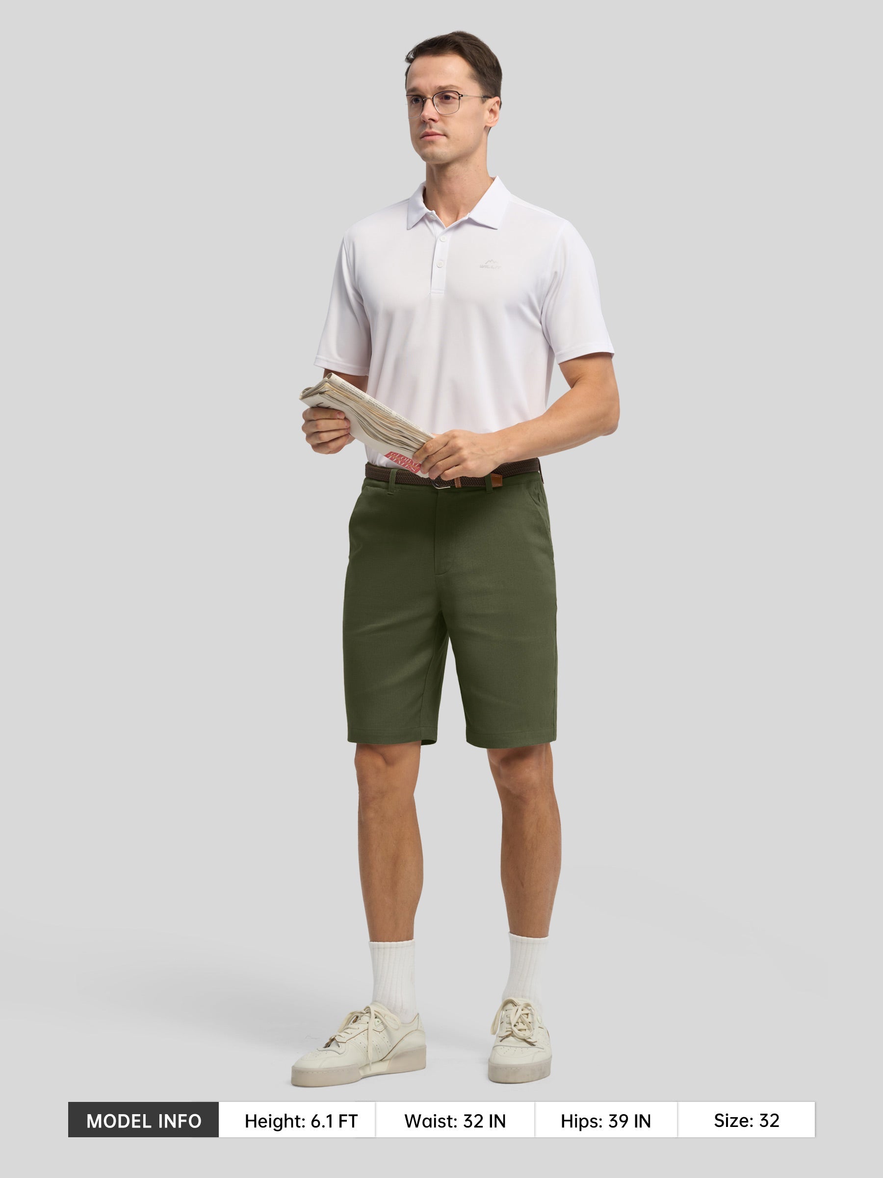Men's Linen Shorts with Pockets 10 Inch