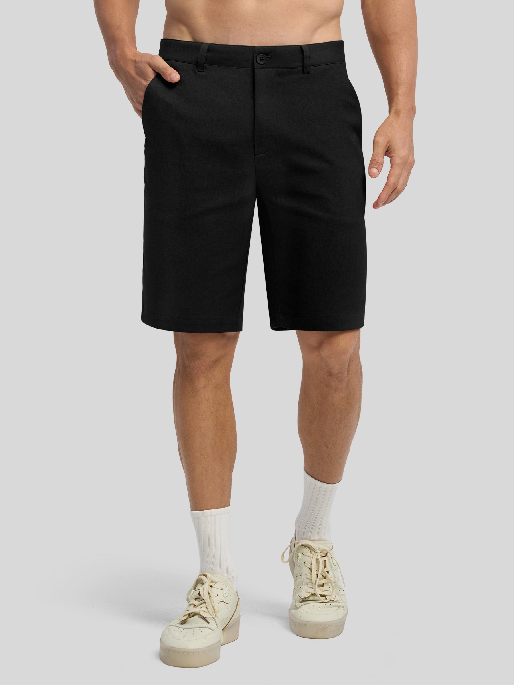 Men's Linen Shorts with Pockets 10 Inch