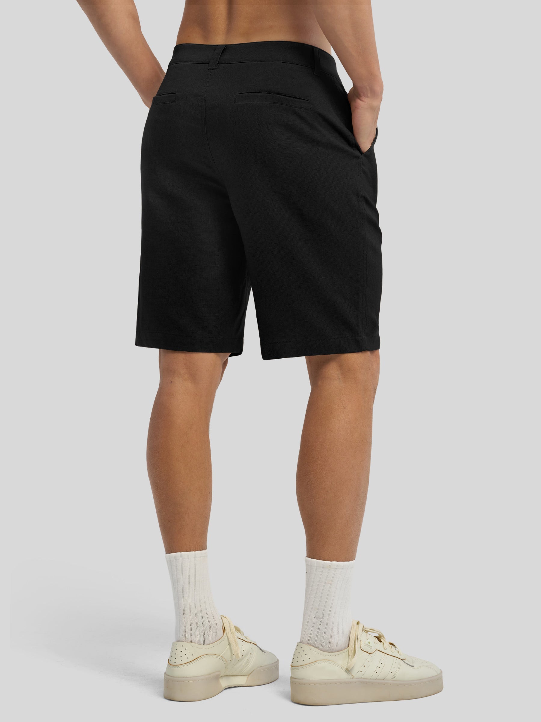 Men's Linen Shorts with Pockets 10 Inch