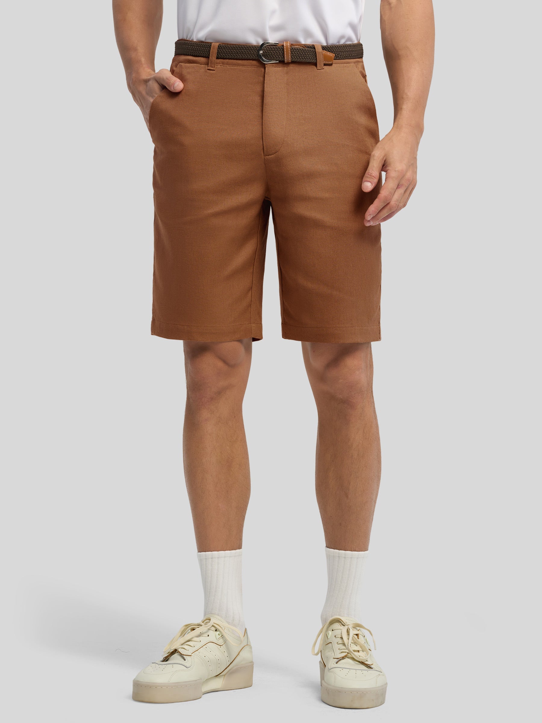 Men's Linen Shorts with Pockets 10 Inch