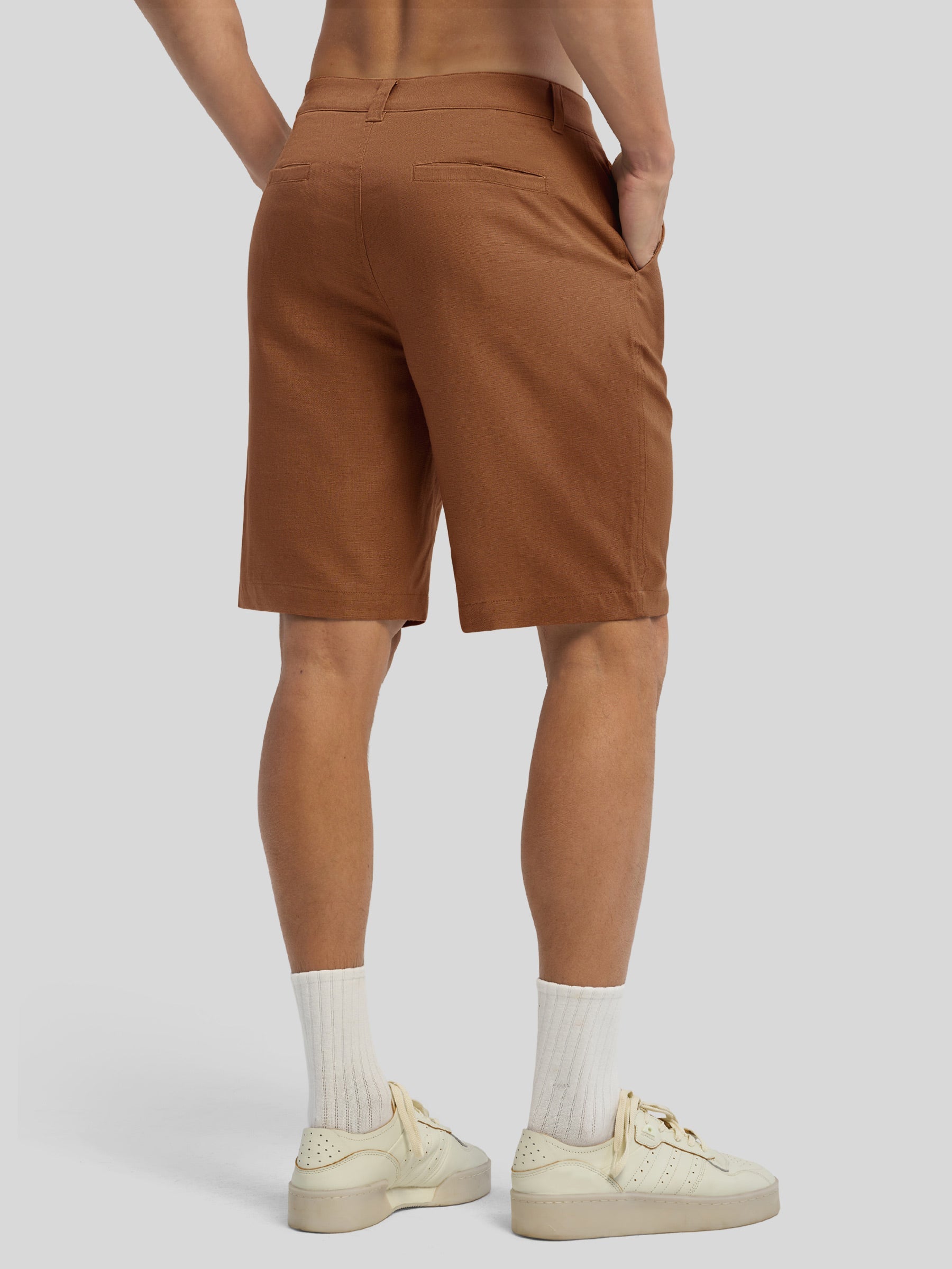 Men's Linen Shorts with Pockets 10 Inch