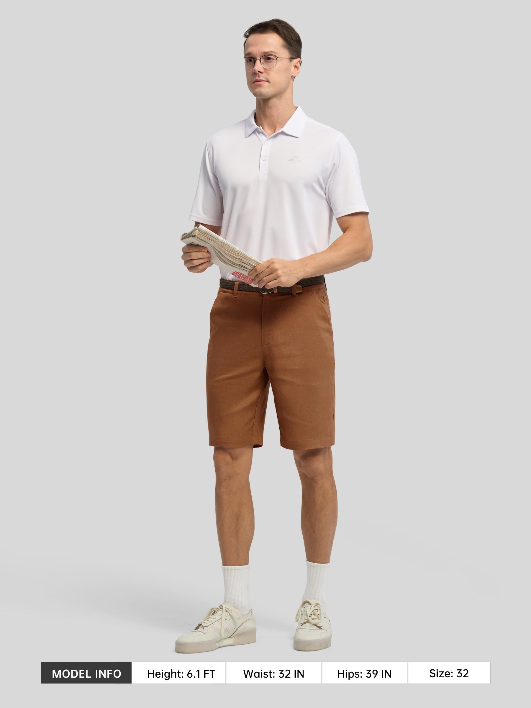 Men's Linen Shorts with Pockets 10 Inch