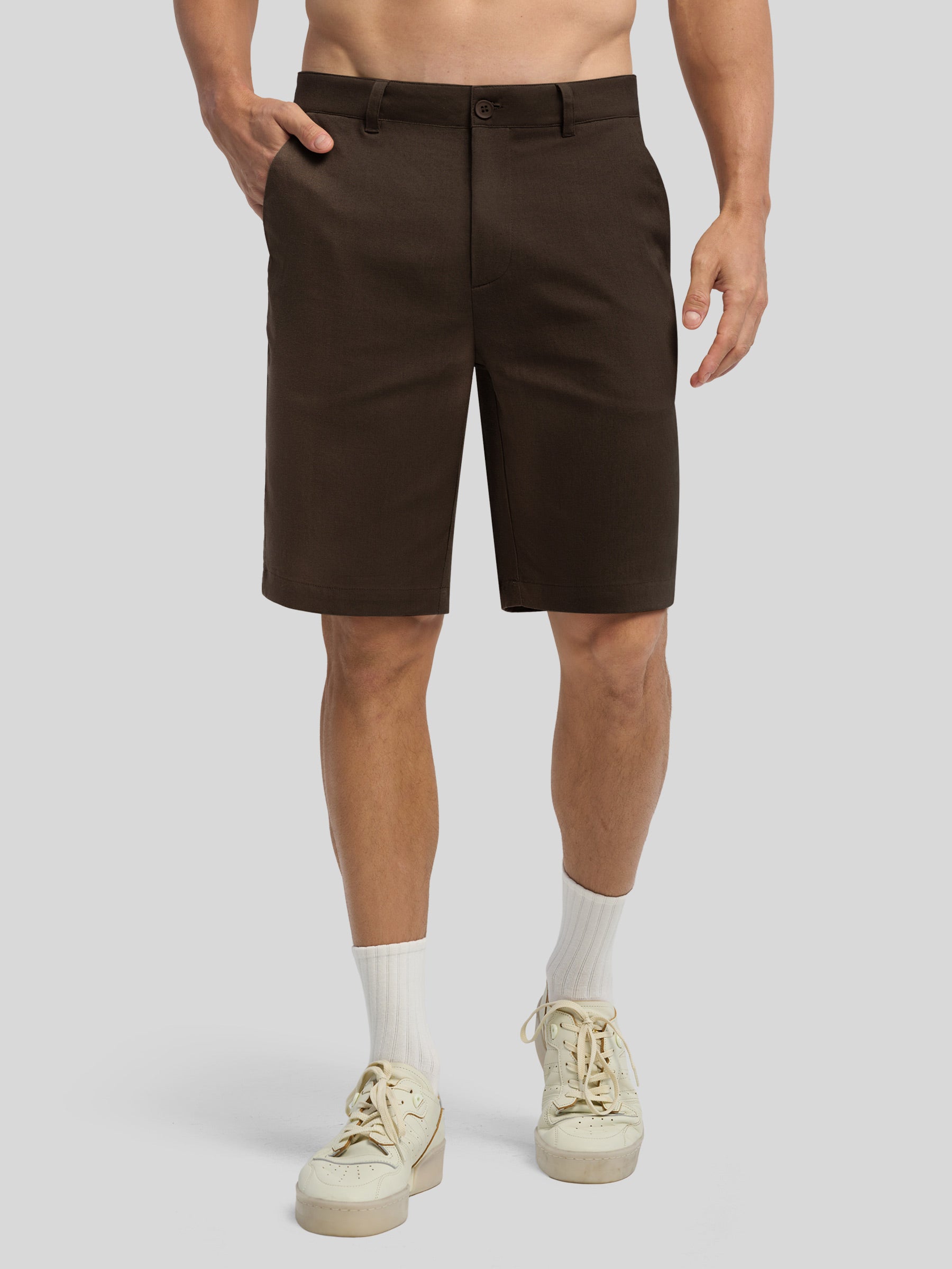 Men's Linen Shorts with Pockets 10 Inch