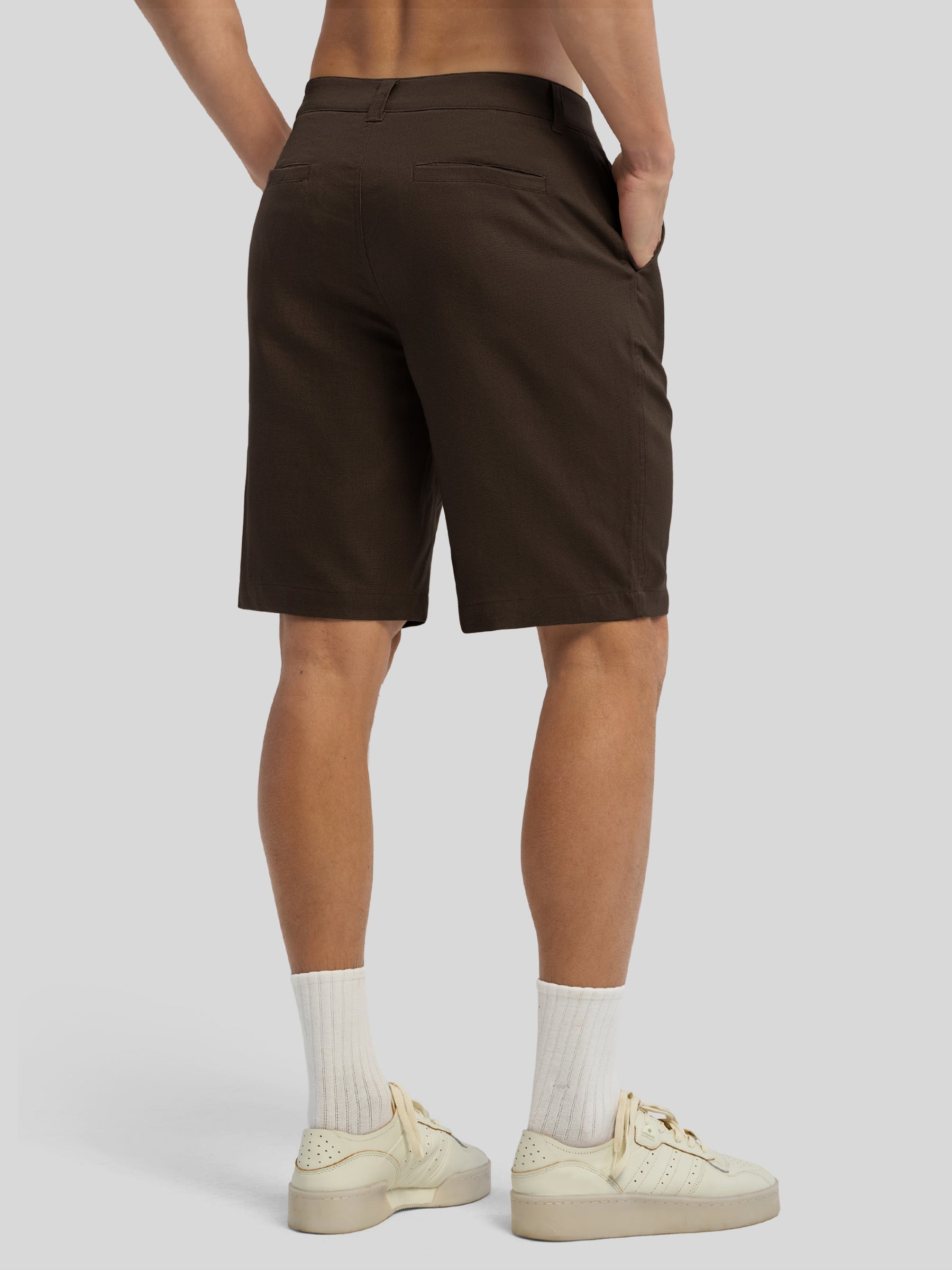 Men's Linen Shorts with Pockets 10 Inch