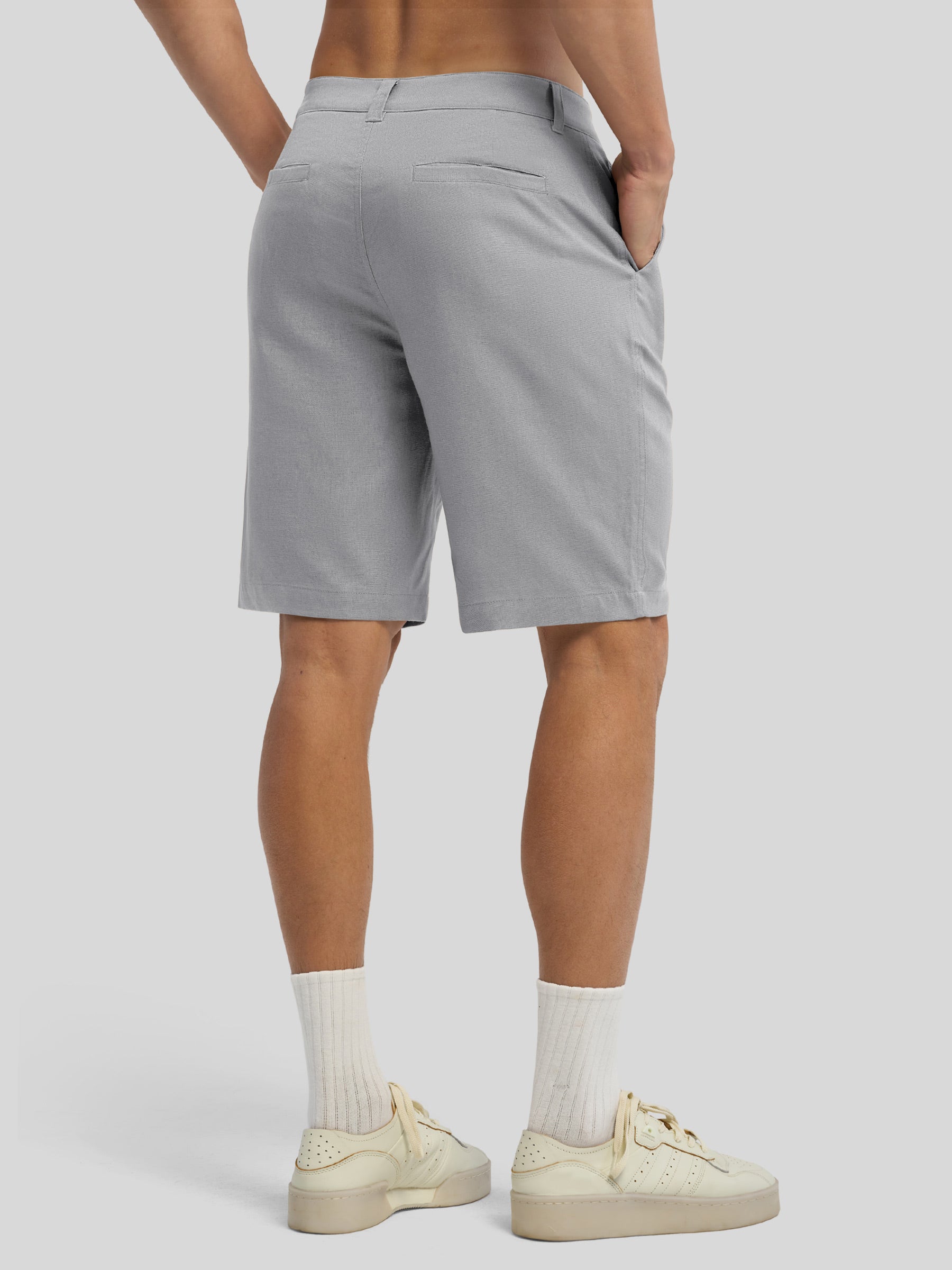 Men's Linen Shorts with Pockets 10 Inch