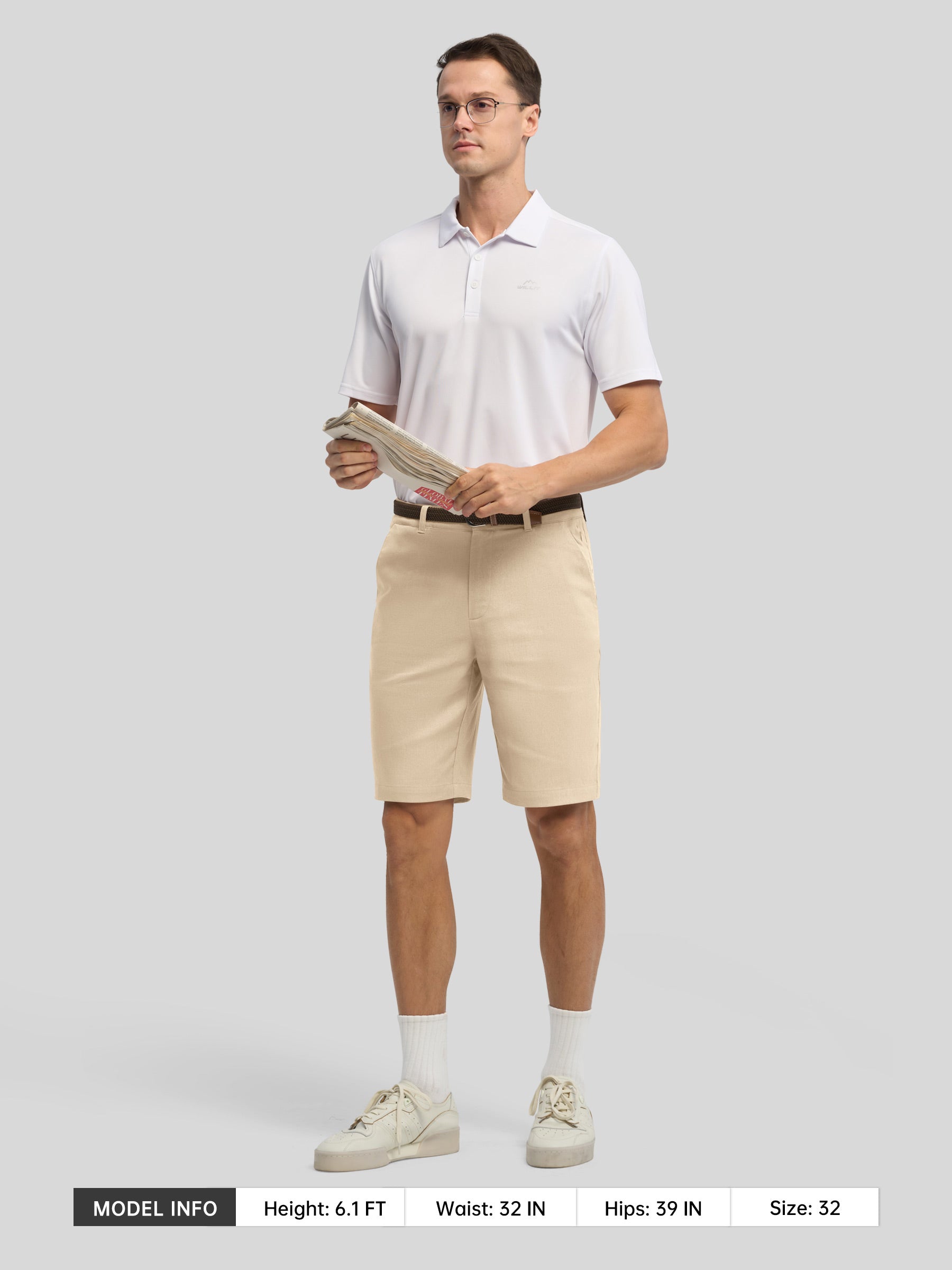Men's Linen Shorts with Pockets 10 Inch