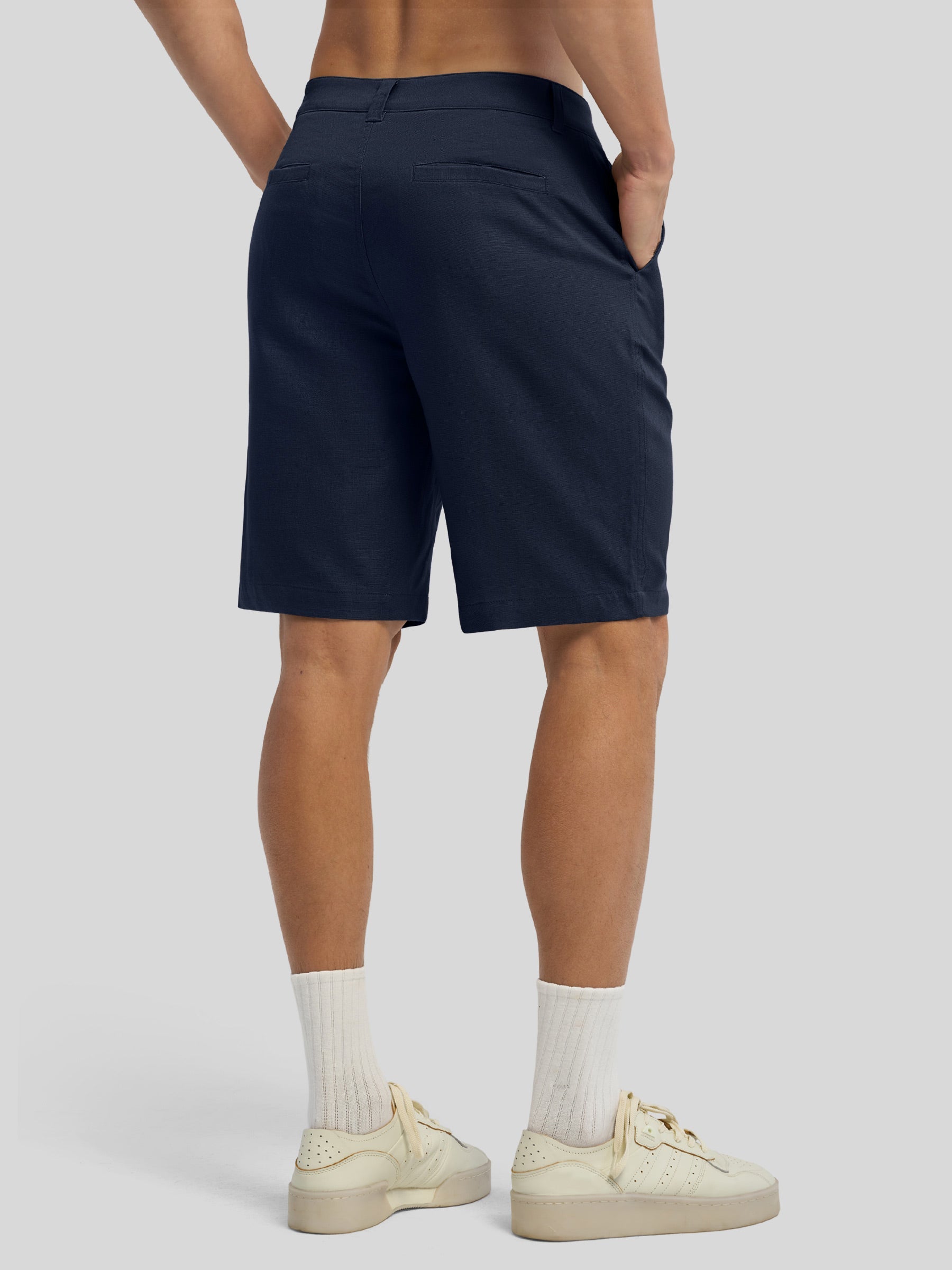 Men's Linen Shorts with Pockets 10 Inch