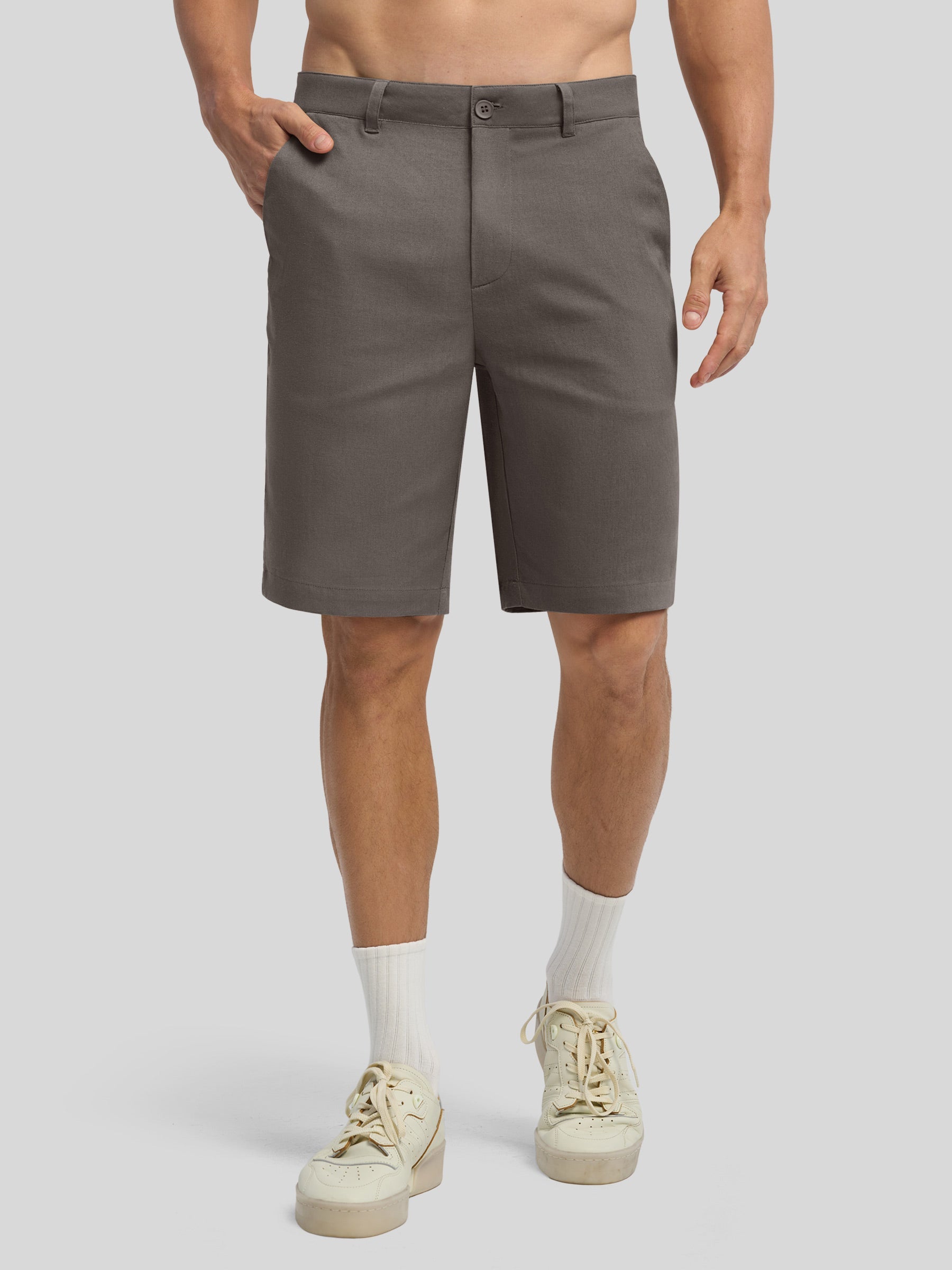 Men's Linen Shorts with Pockets 10 Inch