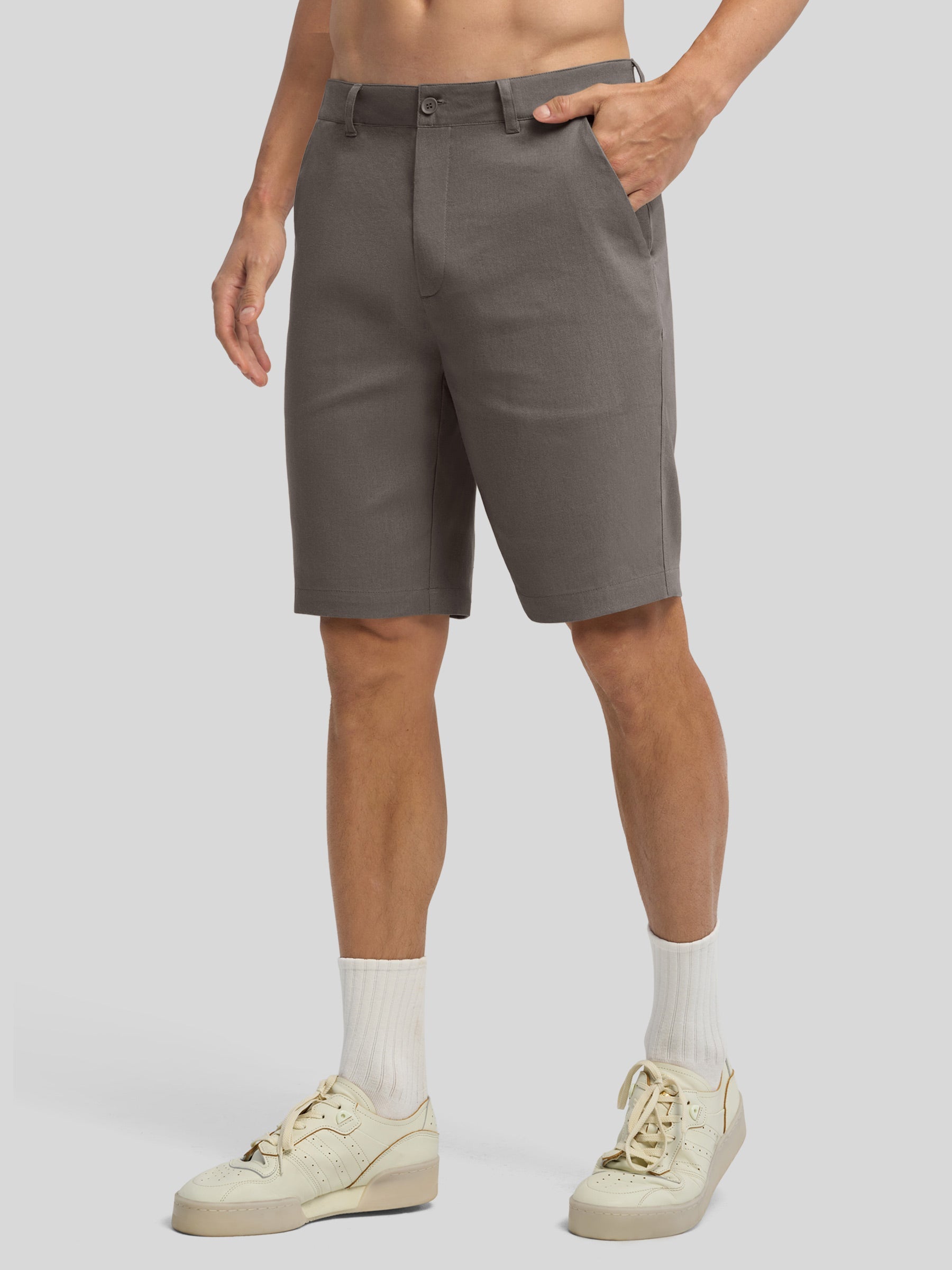 Men's Linen Shorts with Pockets 10 Inch