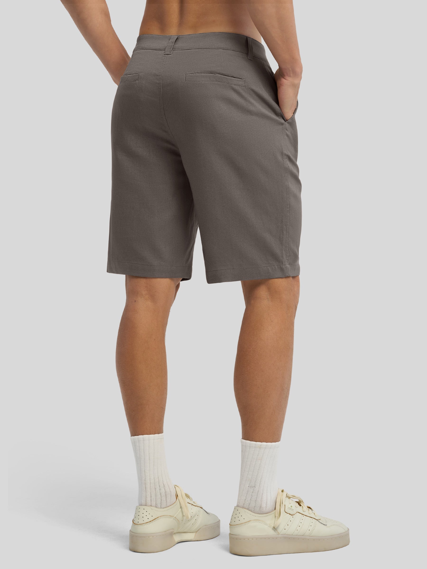 Men's Linen Shorts with Pockets 10 Inch