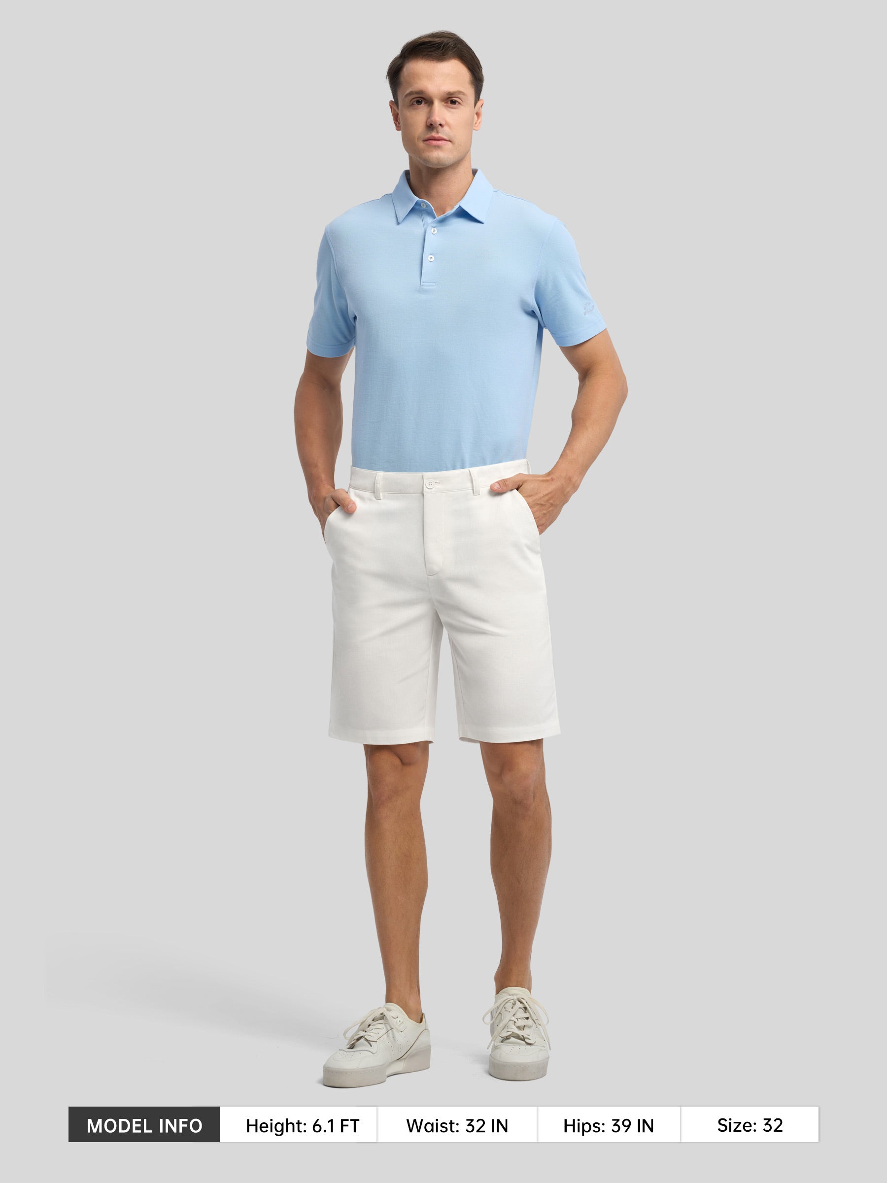 Men's Linen Shorts with Pockets 10 Inch