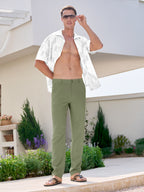 Men's Regular-Fit Linen Trousers