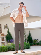 Men's Regular-Fit Linen Trousers