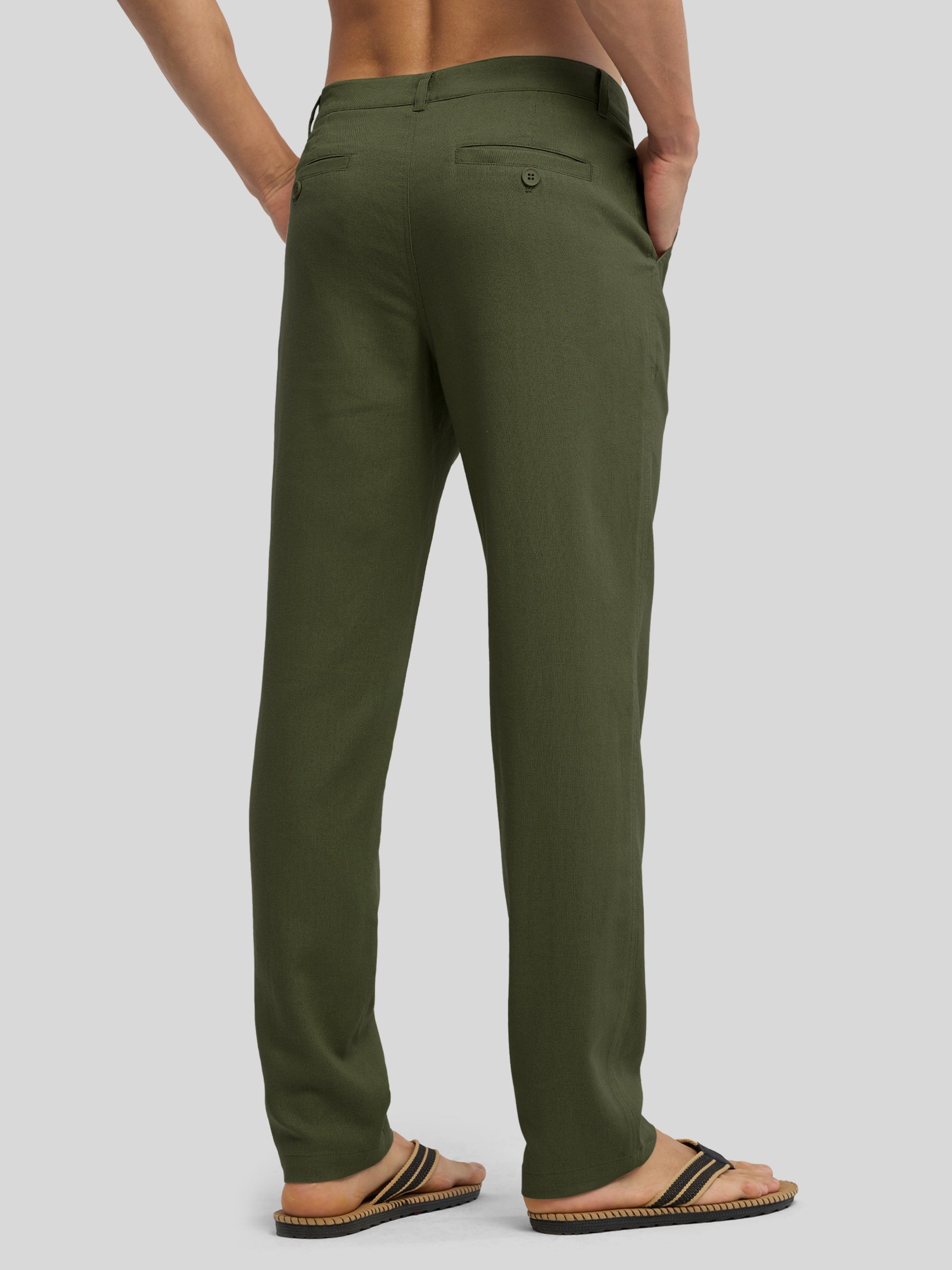 Men's Regular-Fit Linen Trousers