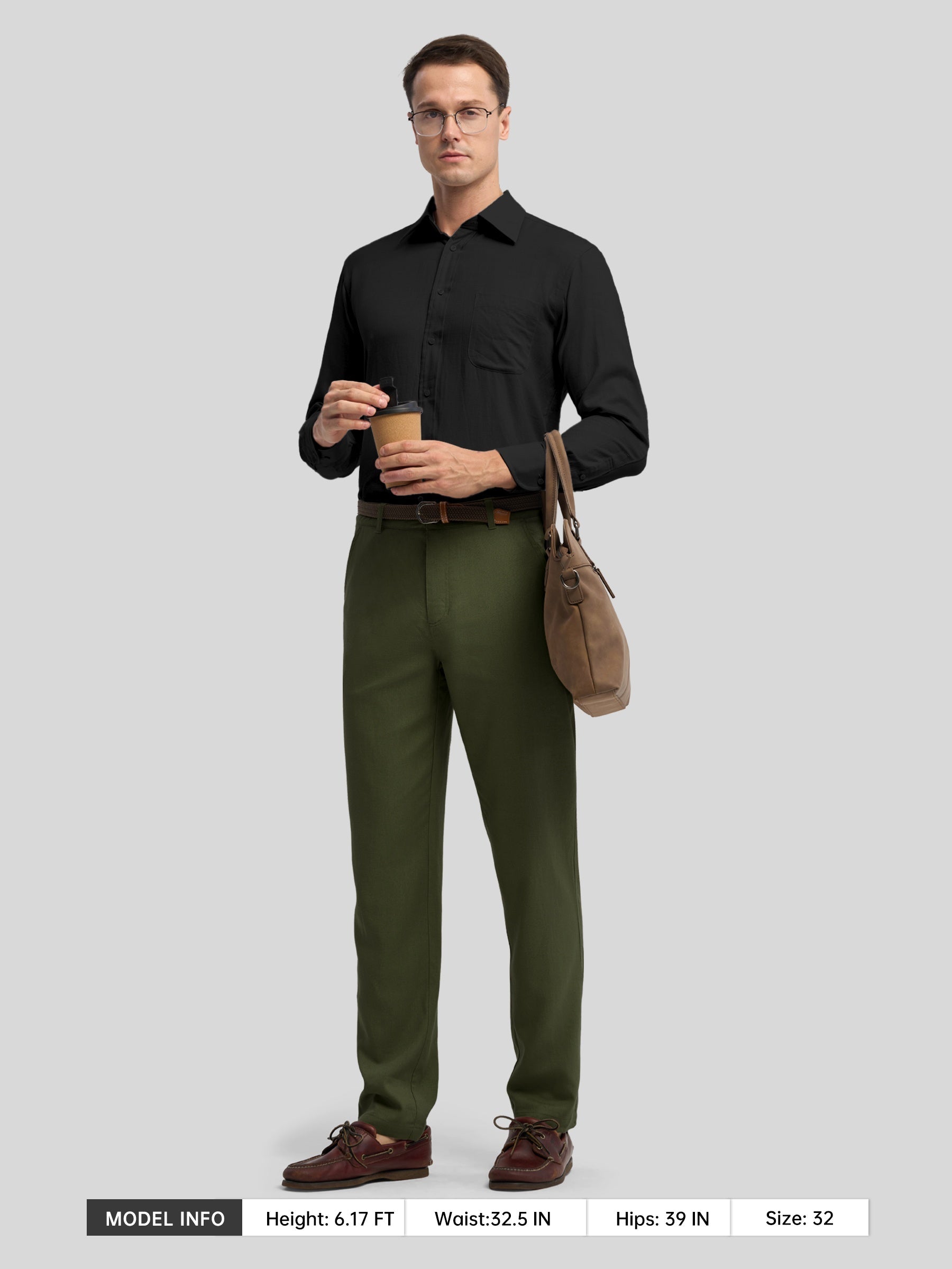 Men's Regular-Fit Linen Trousers