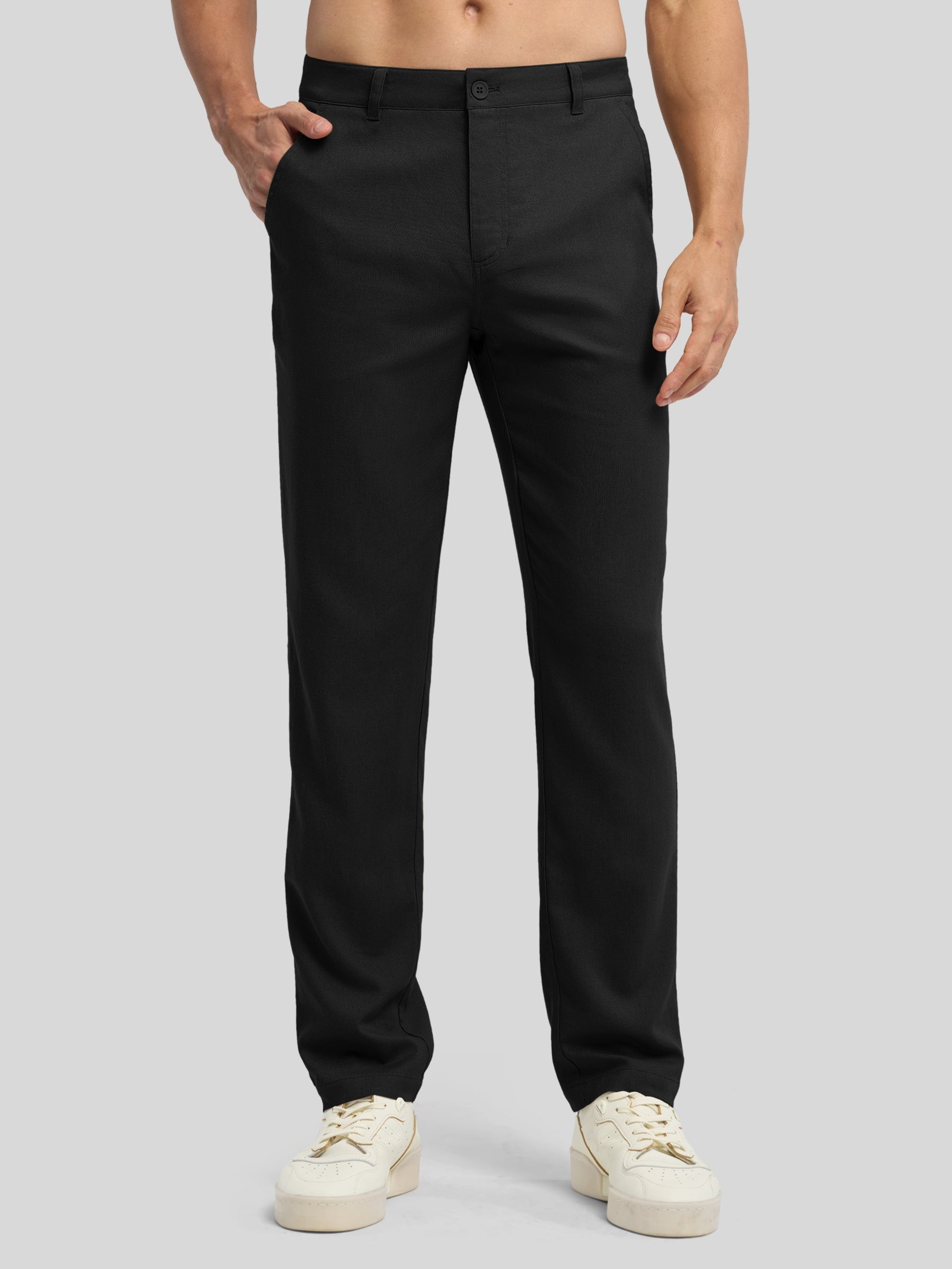 Men's Regular-Fit Linen Trousers