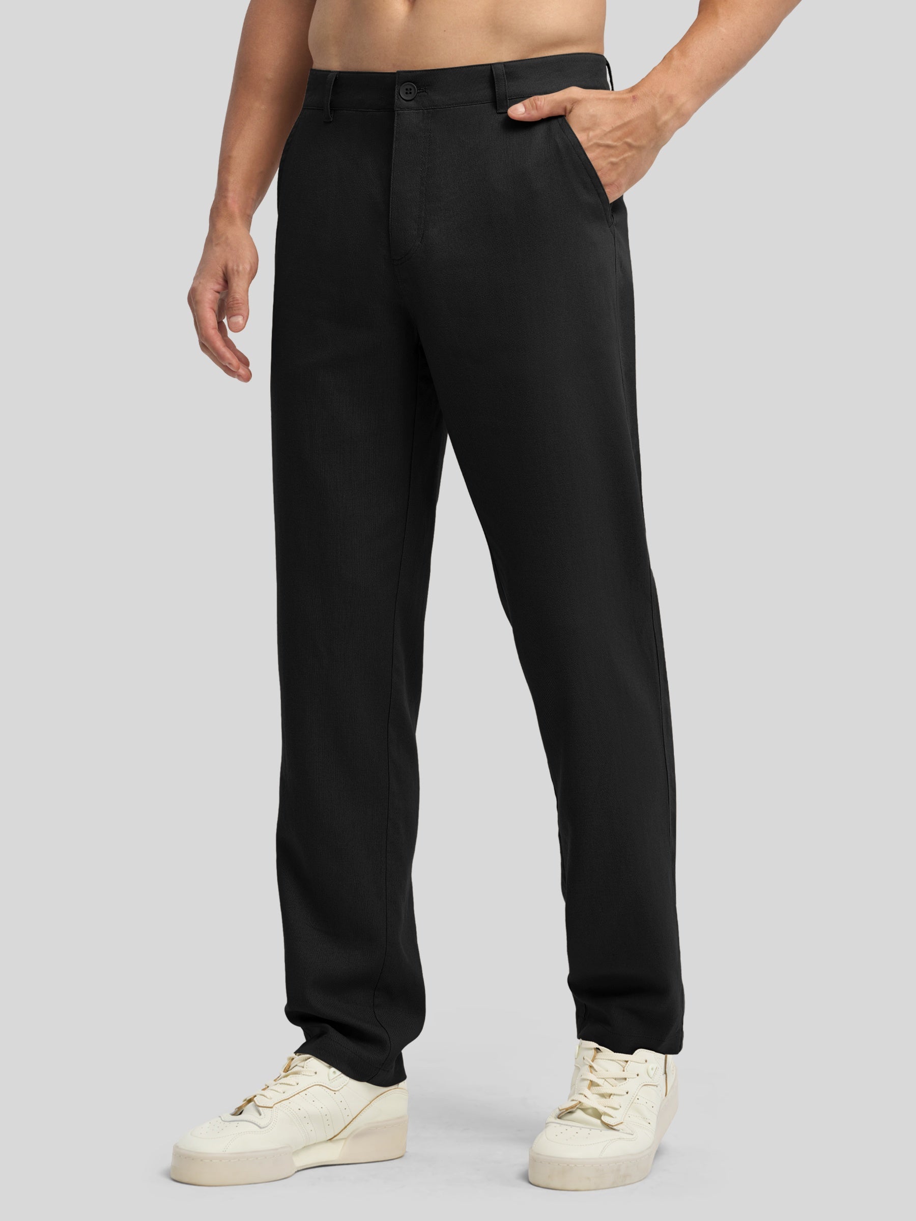 Men's Regular-Fit Linen Trousers