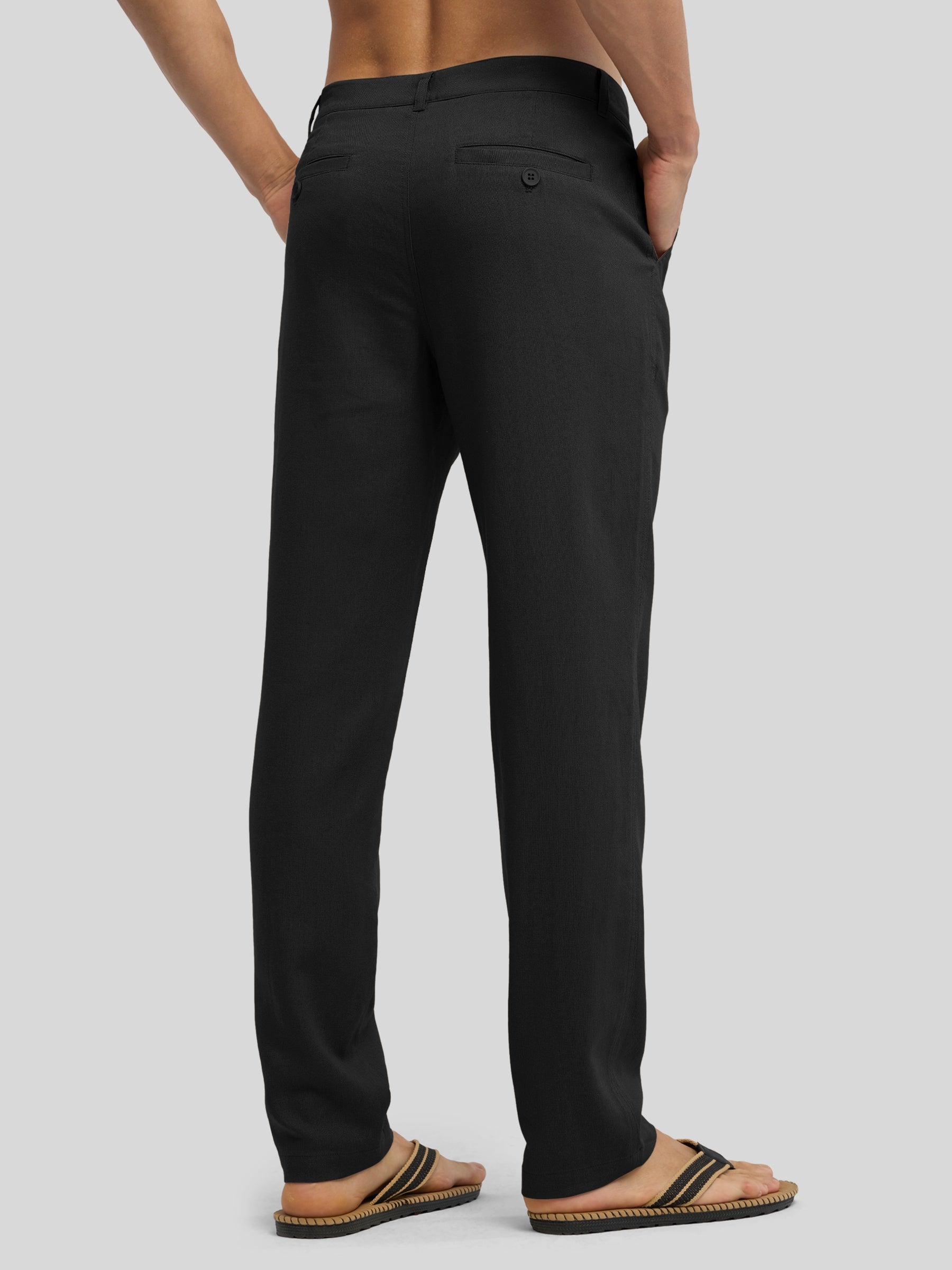 Men's Regular-Fit Linen Trousers
