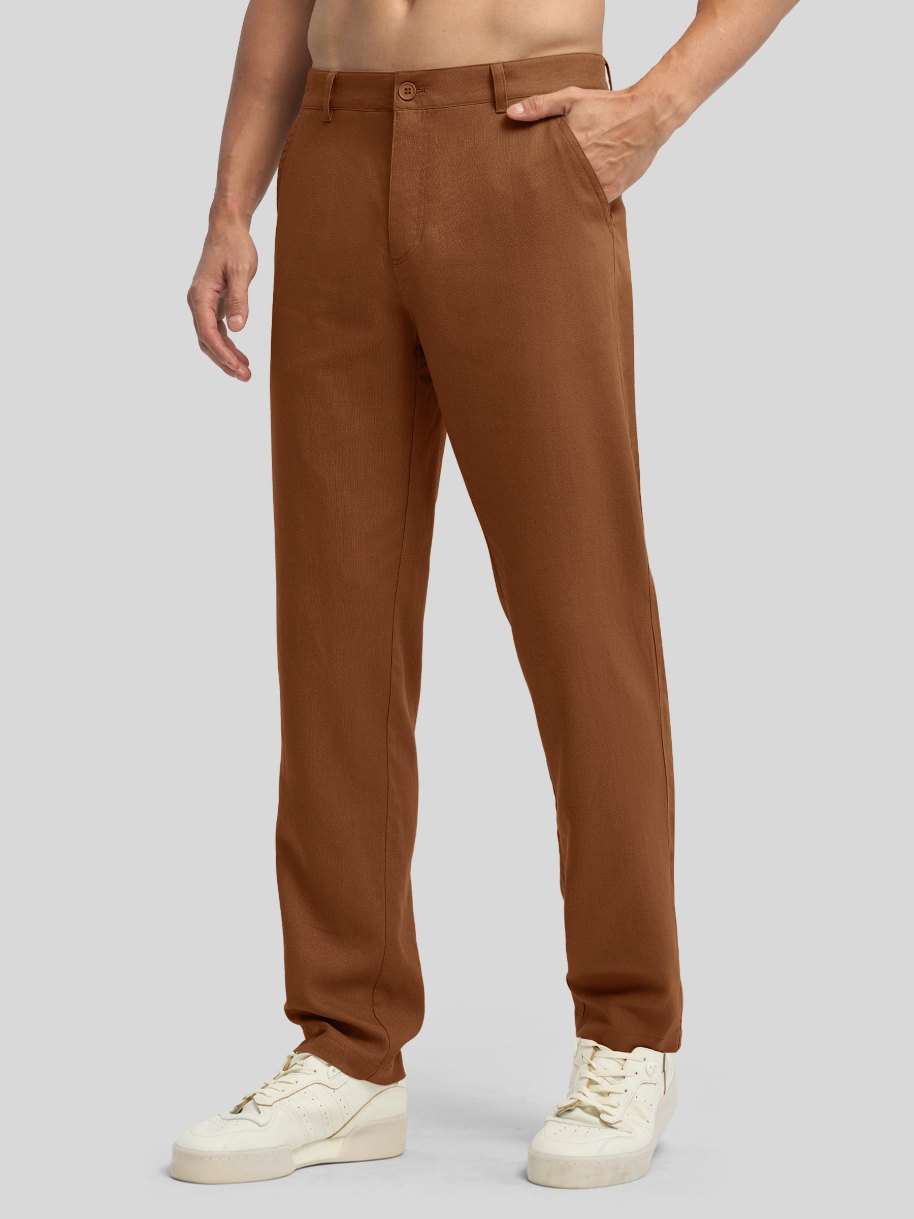 Men's Regular-Fit Linen Trousers