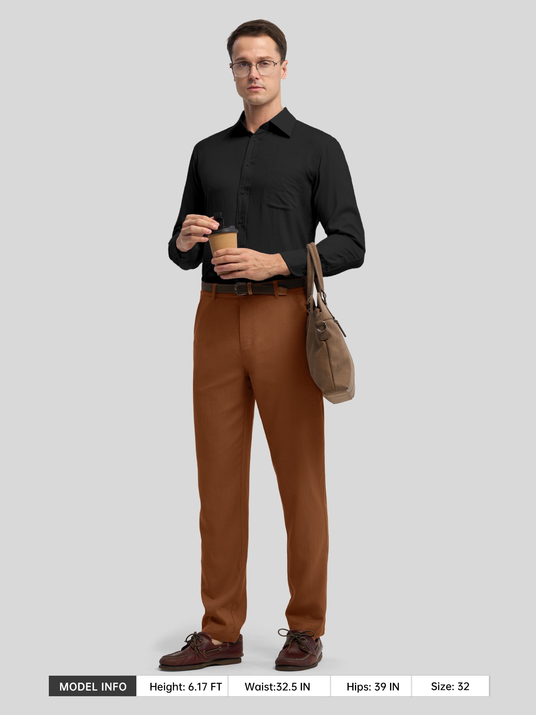 Men's Regular-Fit Linen Trousers