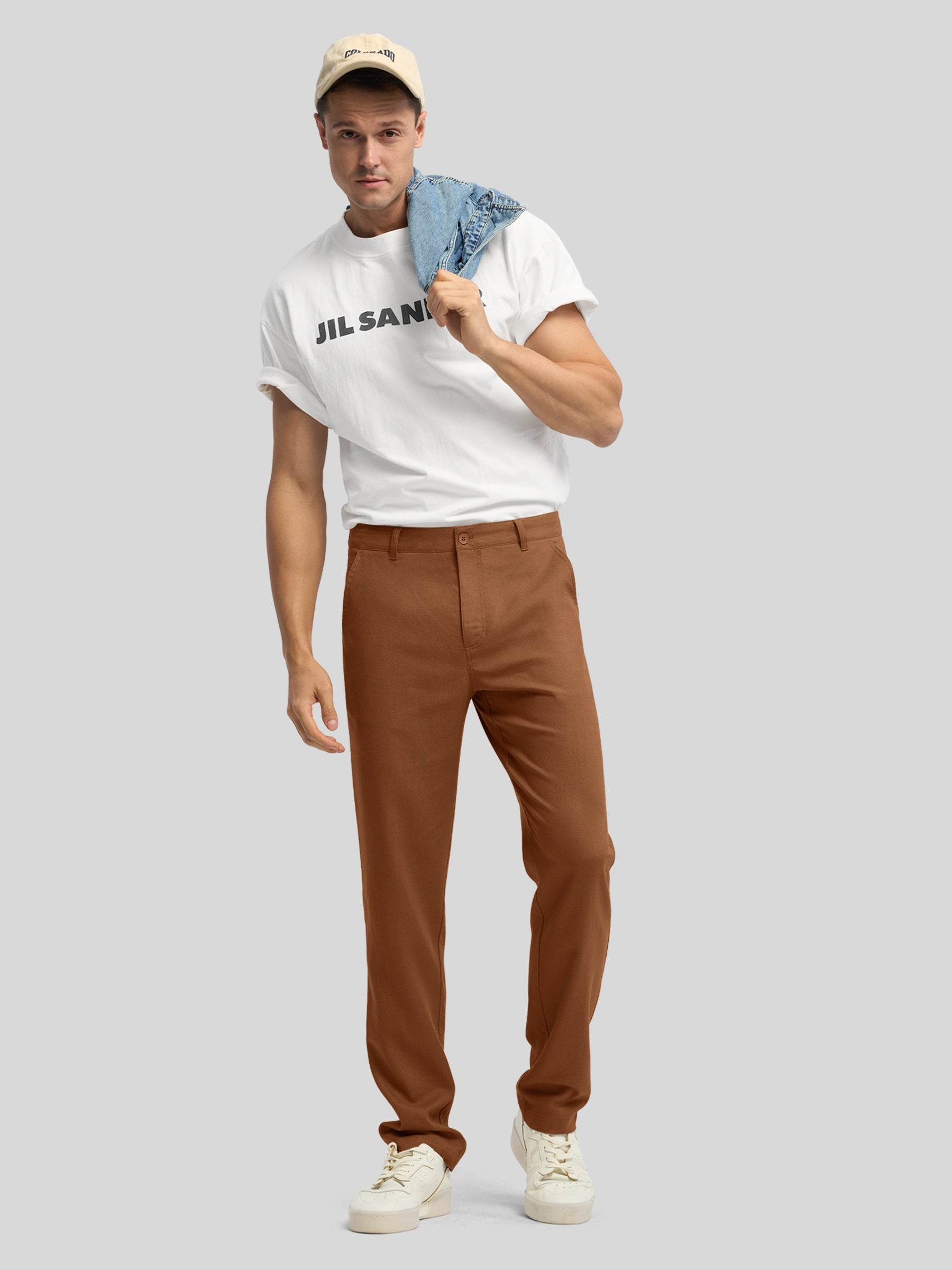 Men's Regular-Fit Linen Trousers