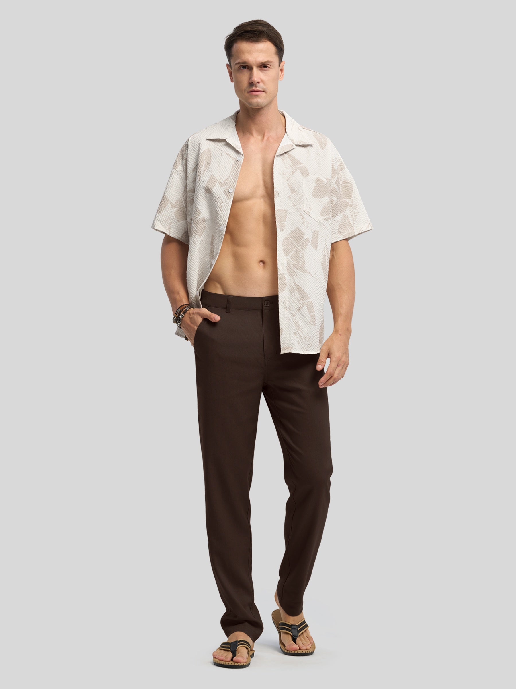 Men's Regular-Fit Linen Trousers
