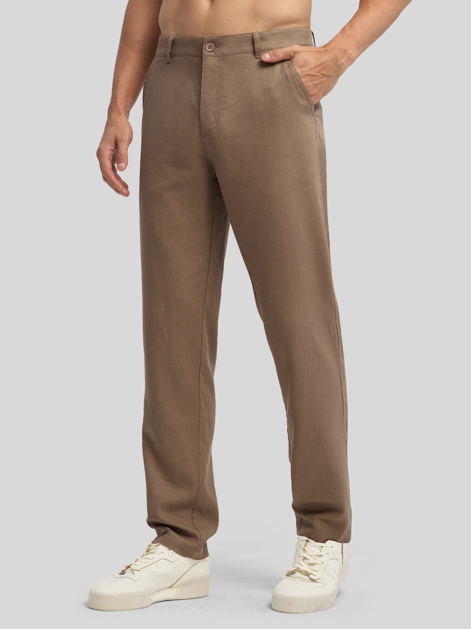 Men's Regular-Fit Linen Trousers
