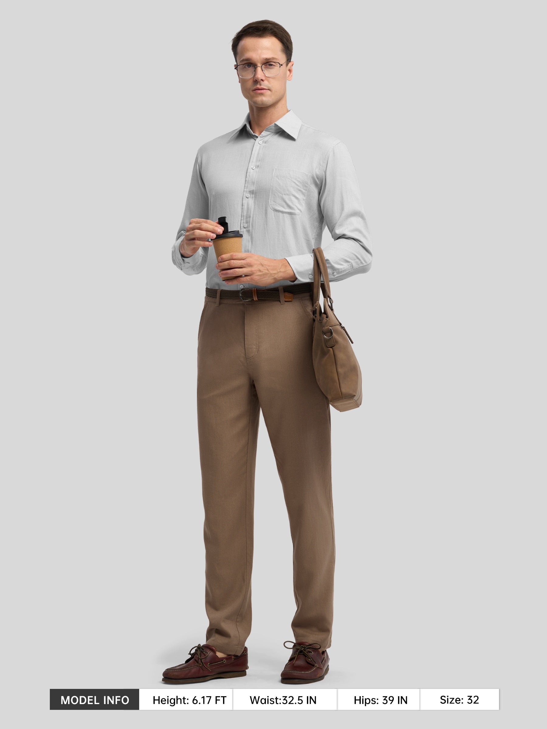 Men's Regular-Fit Linen Trousers