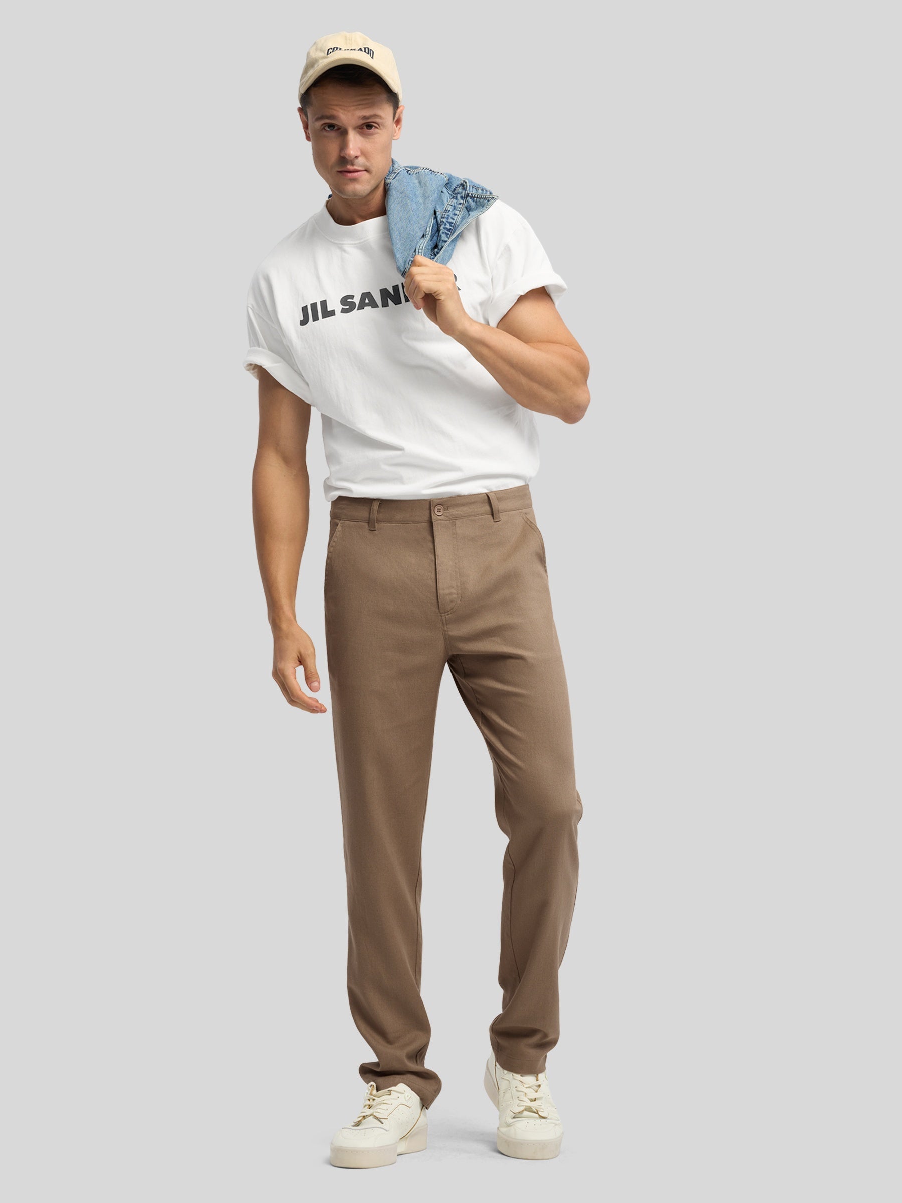 Men's Regular-Fit Linen Trousers