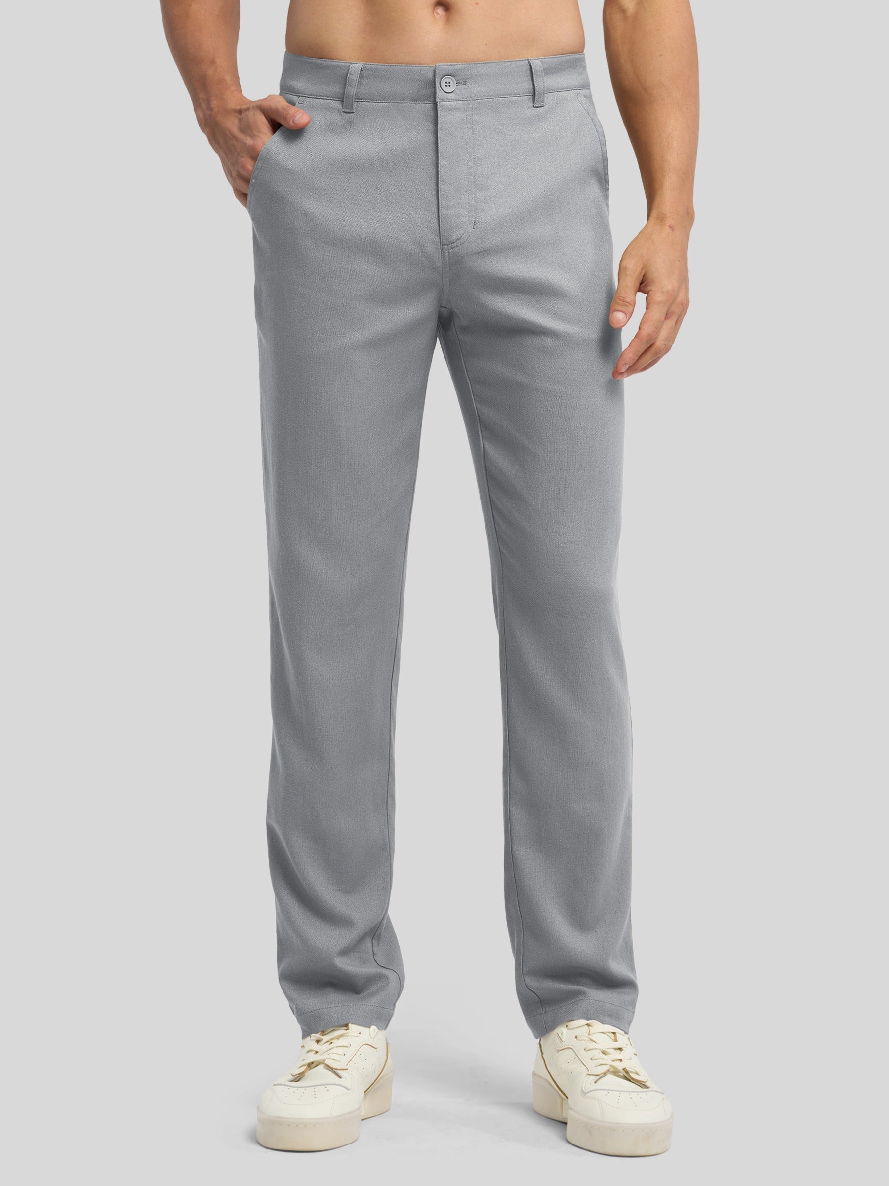 Men's Regular-Fit Linen Trousers